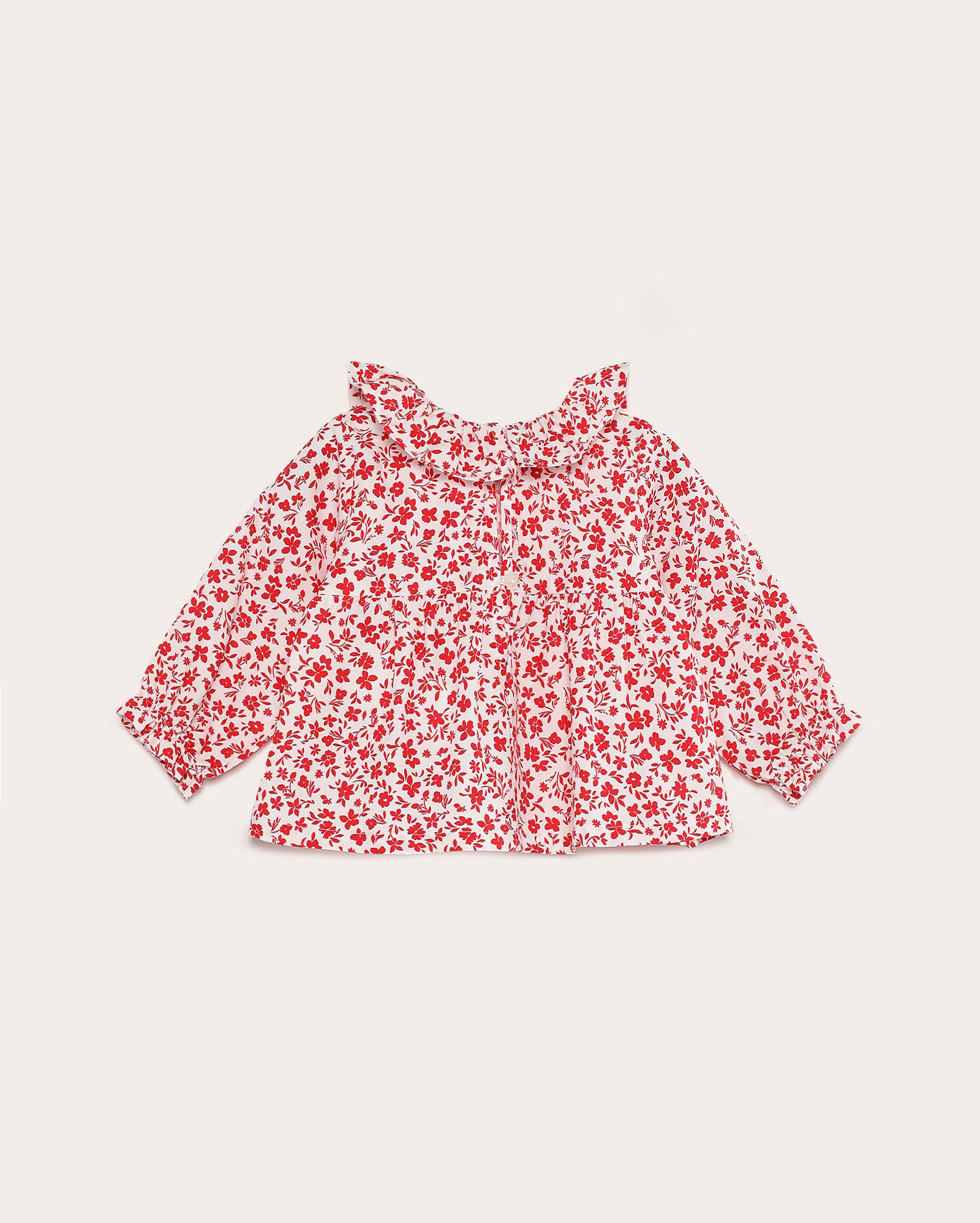 Bata bebê floral com babados - branca — foto 4