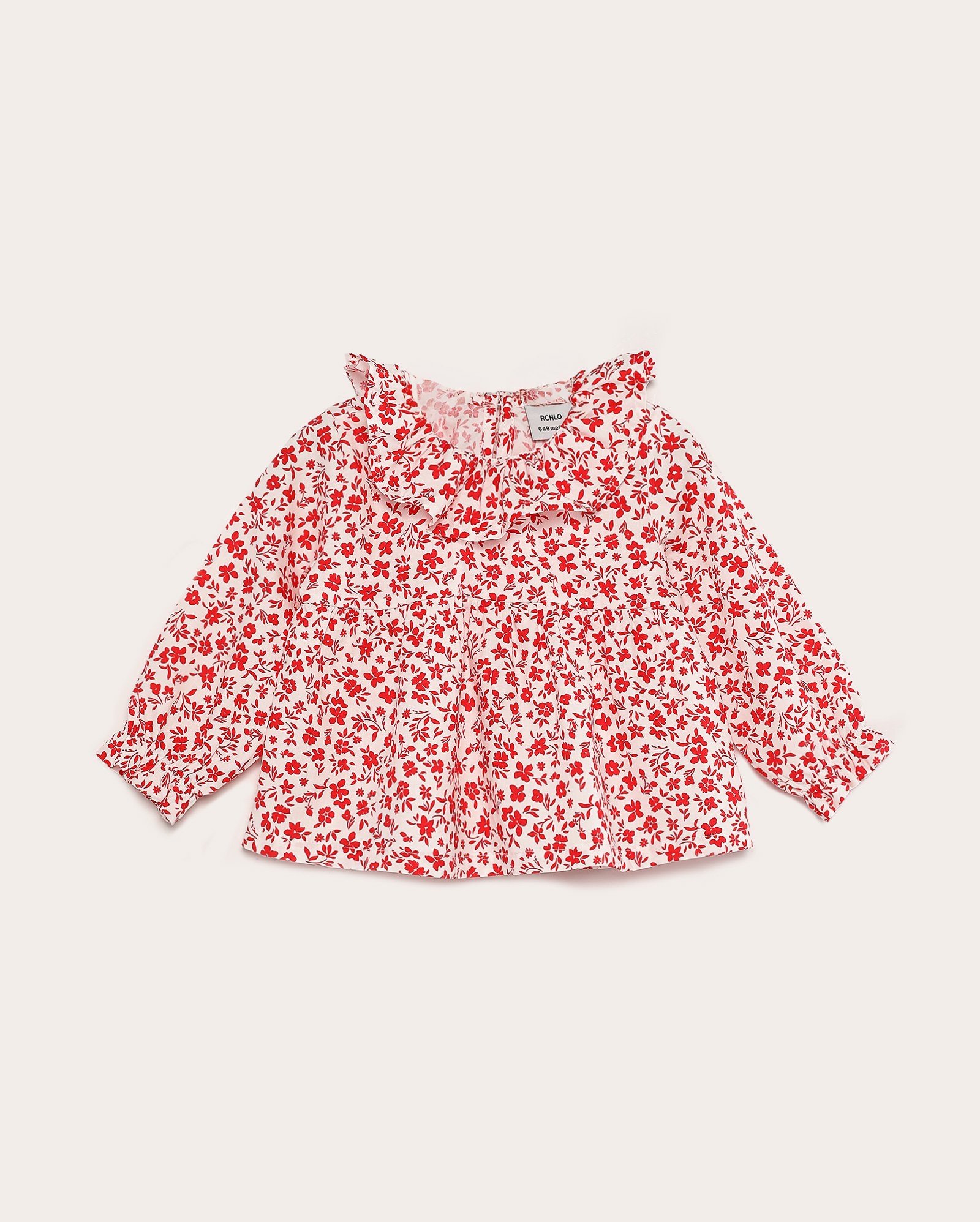 Bata bebê floral com babados - branca