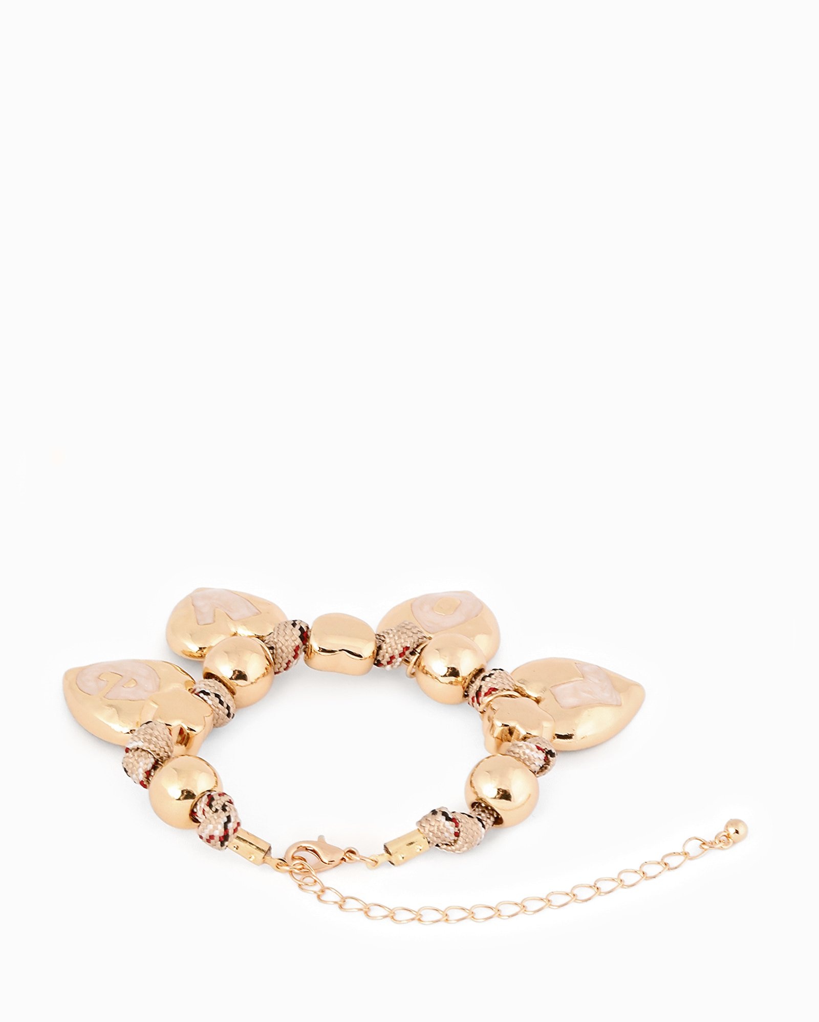 Pulseira feminina corrente e coração dourado