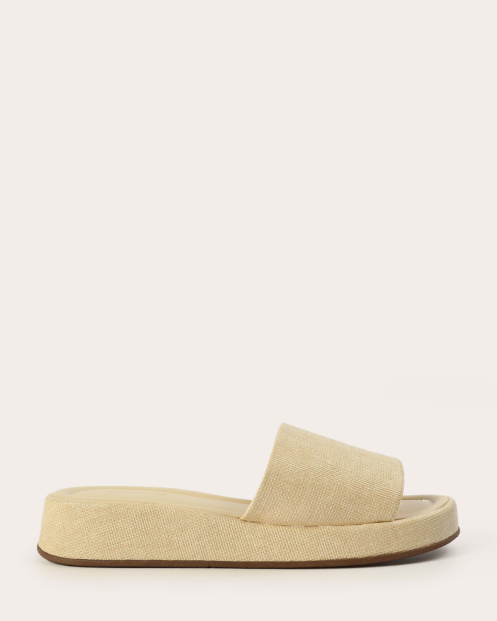 Tamanco feminino plataforma slide bege