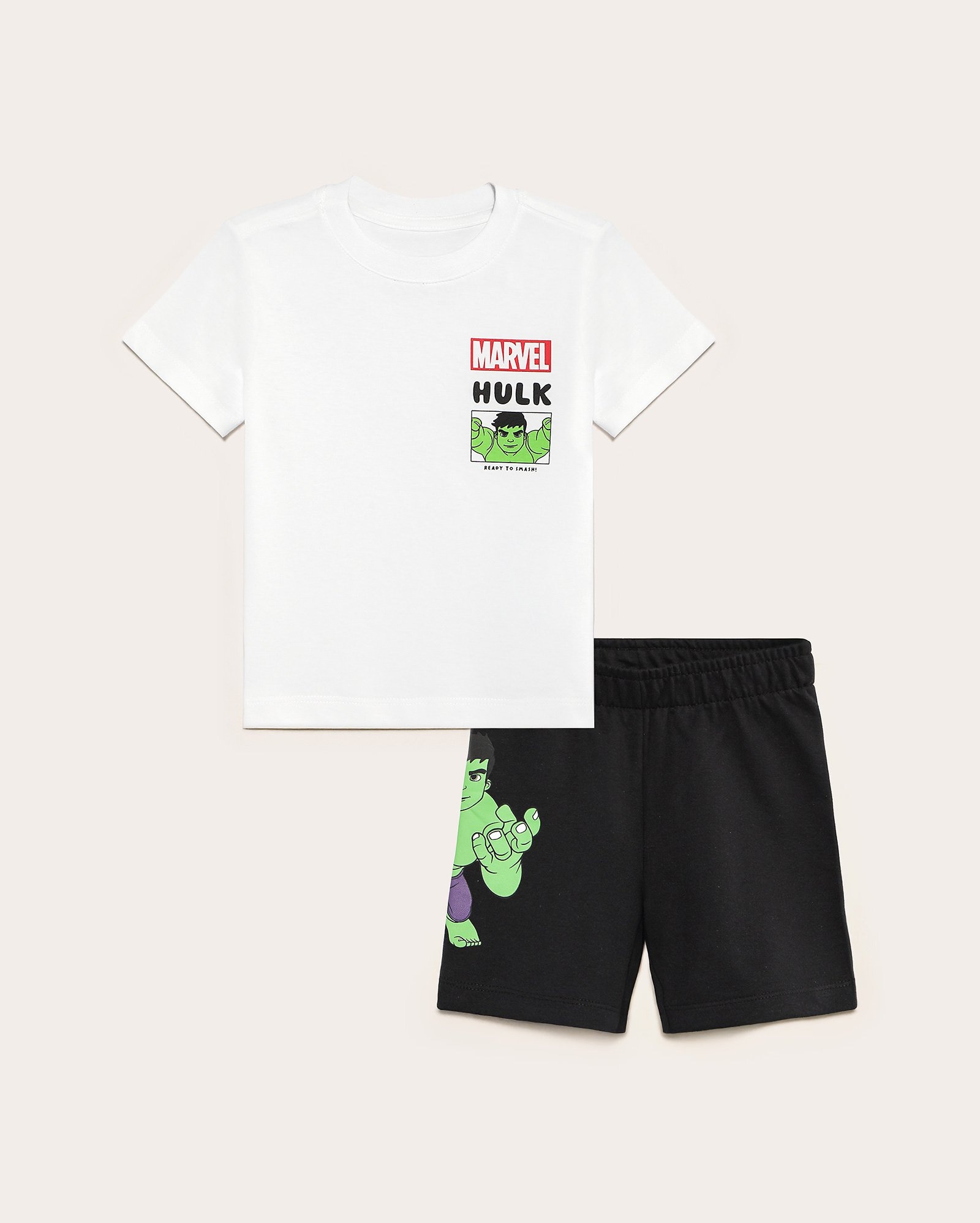 Conjunto de moletom curto infantil Hulk 1-4A multicor | Marvel