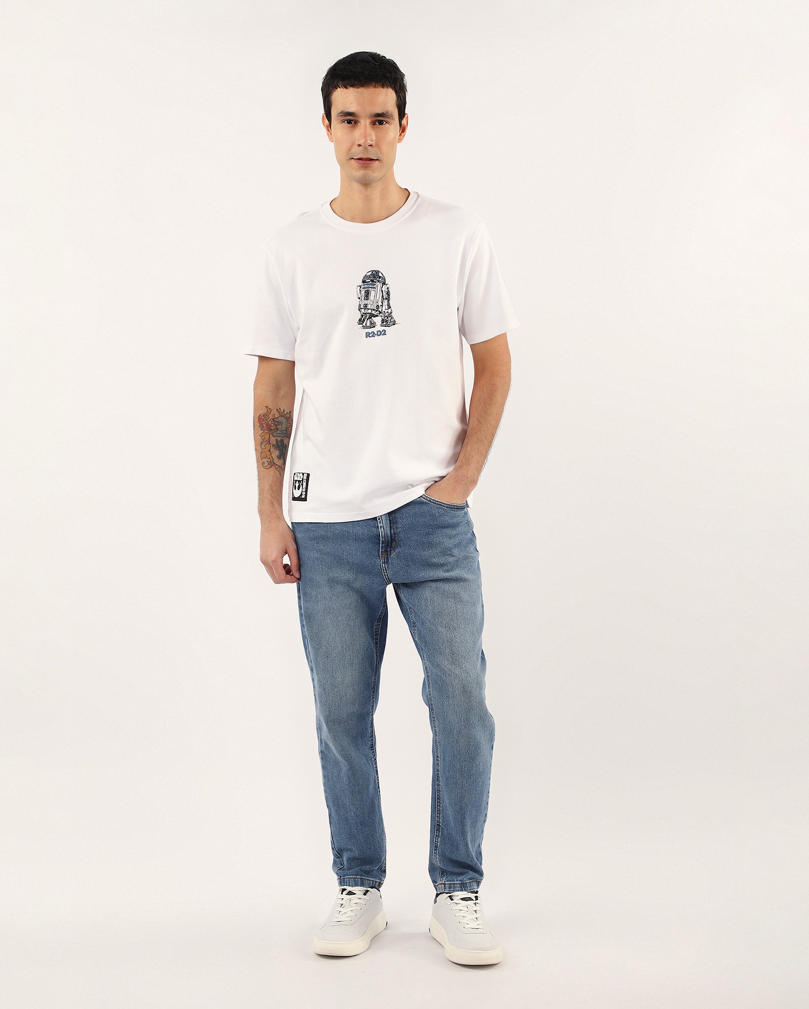 Camiseta masculina R2D2 Star Wars - branca | FANLAB