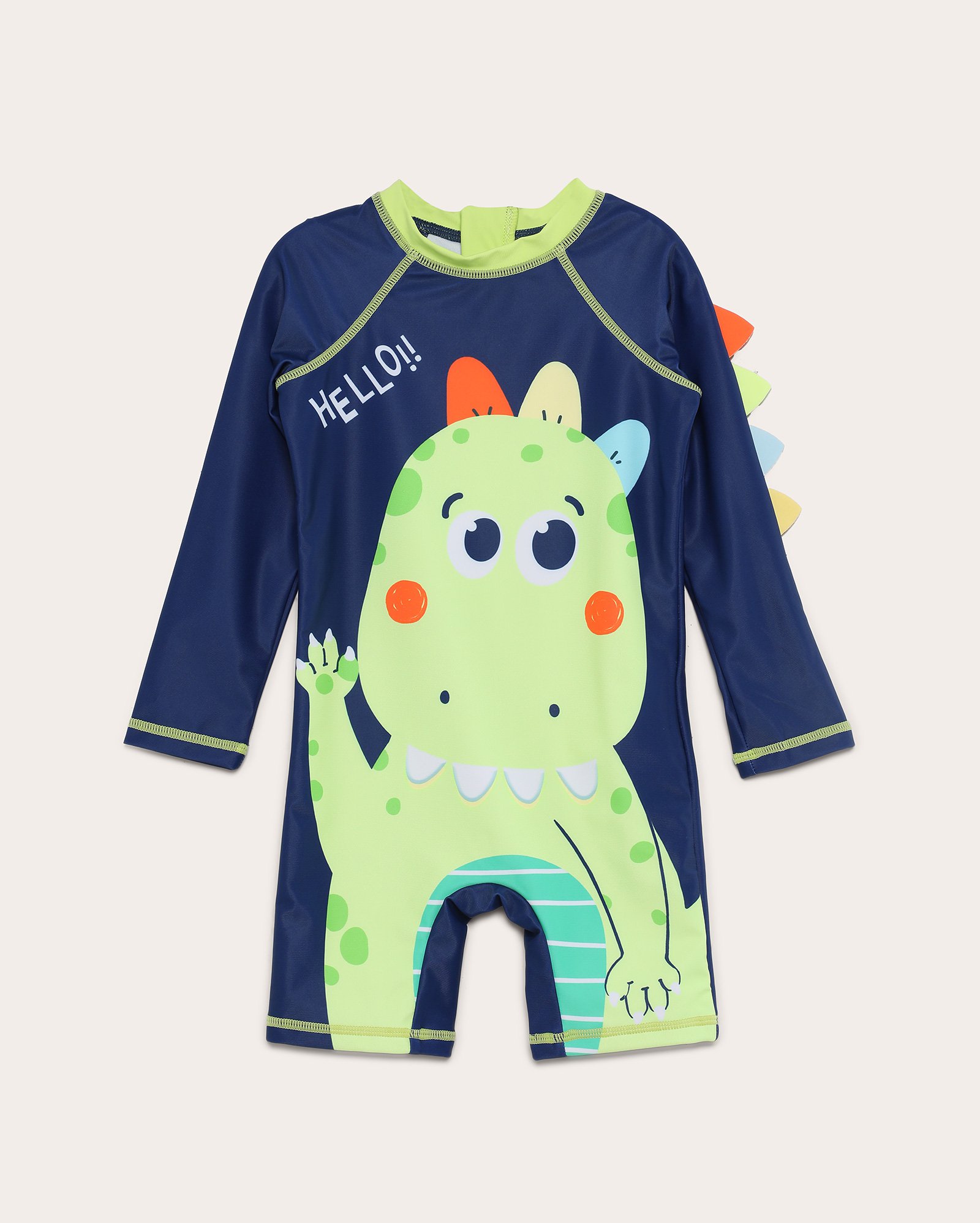Macaquinho de praia infantil dinossauro 1-4A - Azul