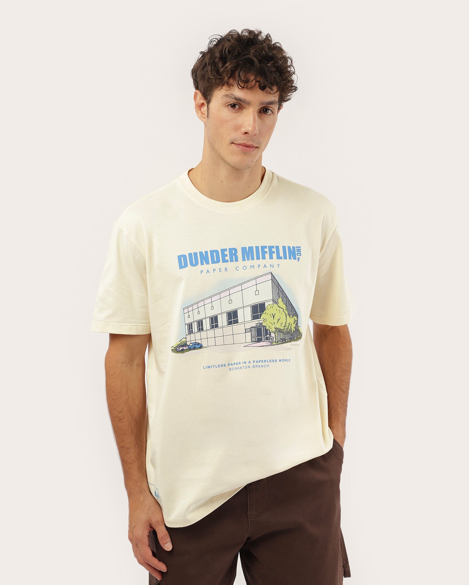 Camiseta masculina regular The Office - bege | FANLAB