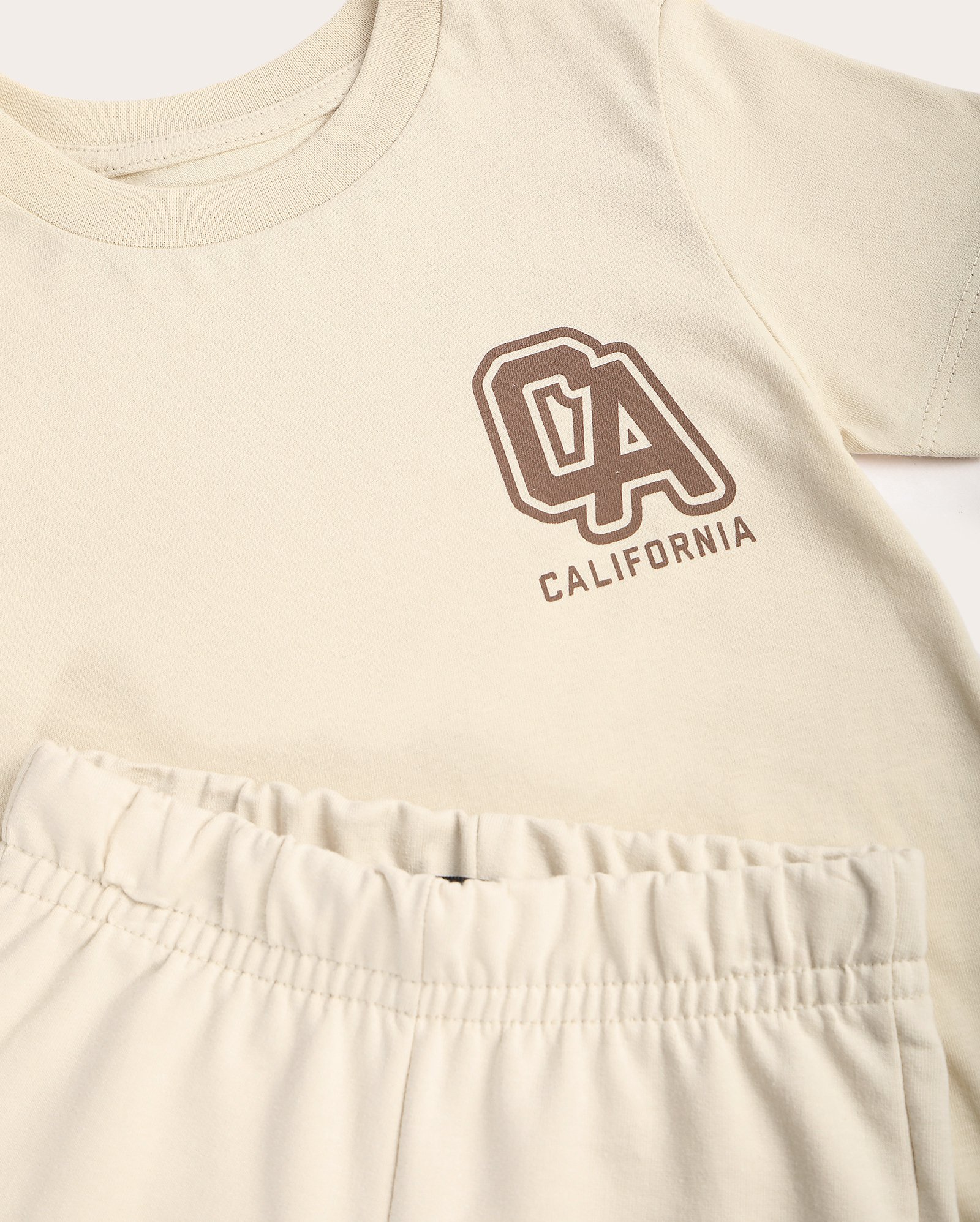 Conjunto curto infantil regular California 1-4A - Bege