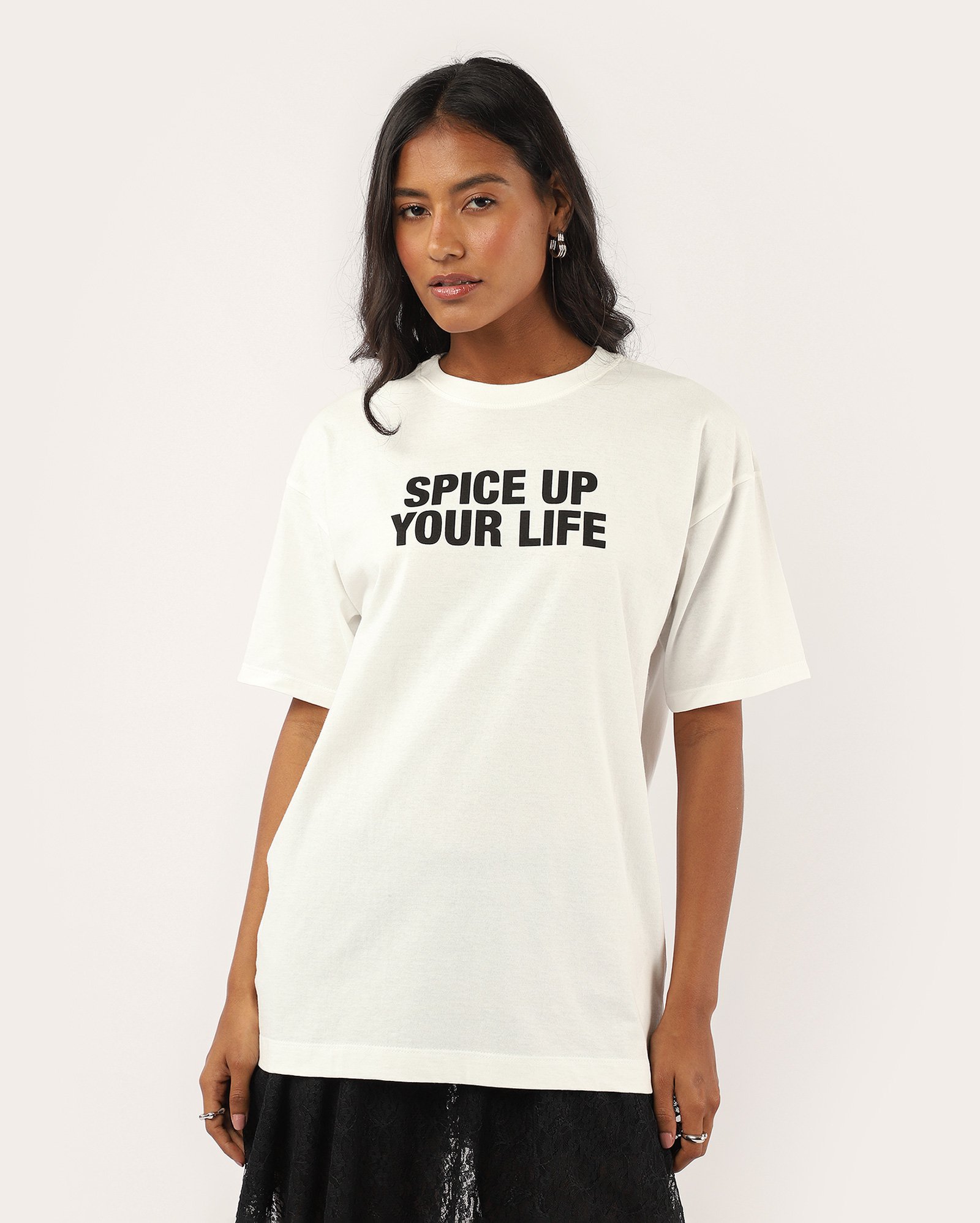 Camiseta feminina oversized branca | Spice Girls