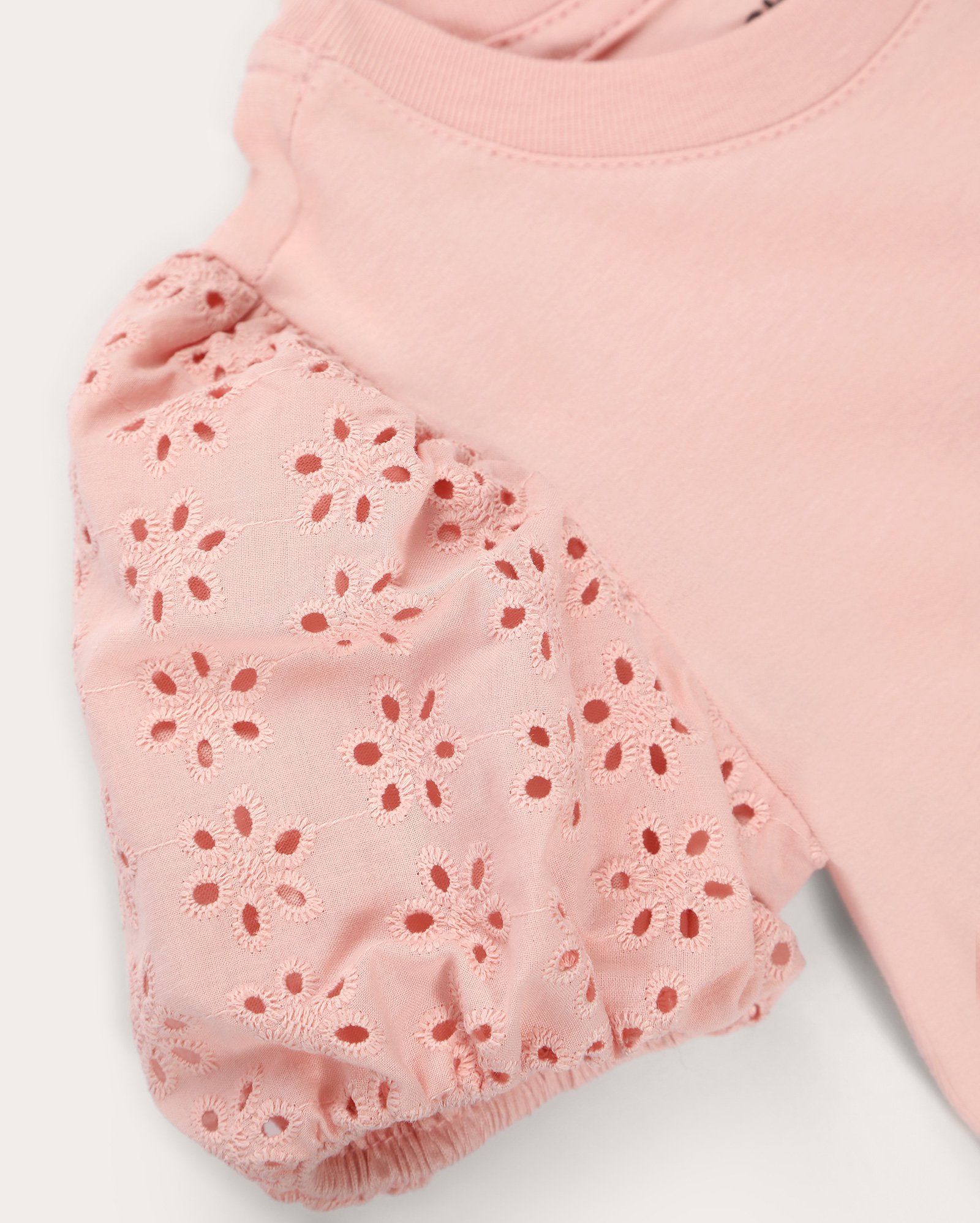 Camiseta infantil manga curta bufante laise 1-4A rosa