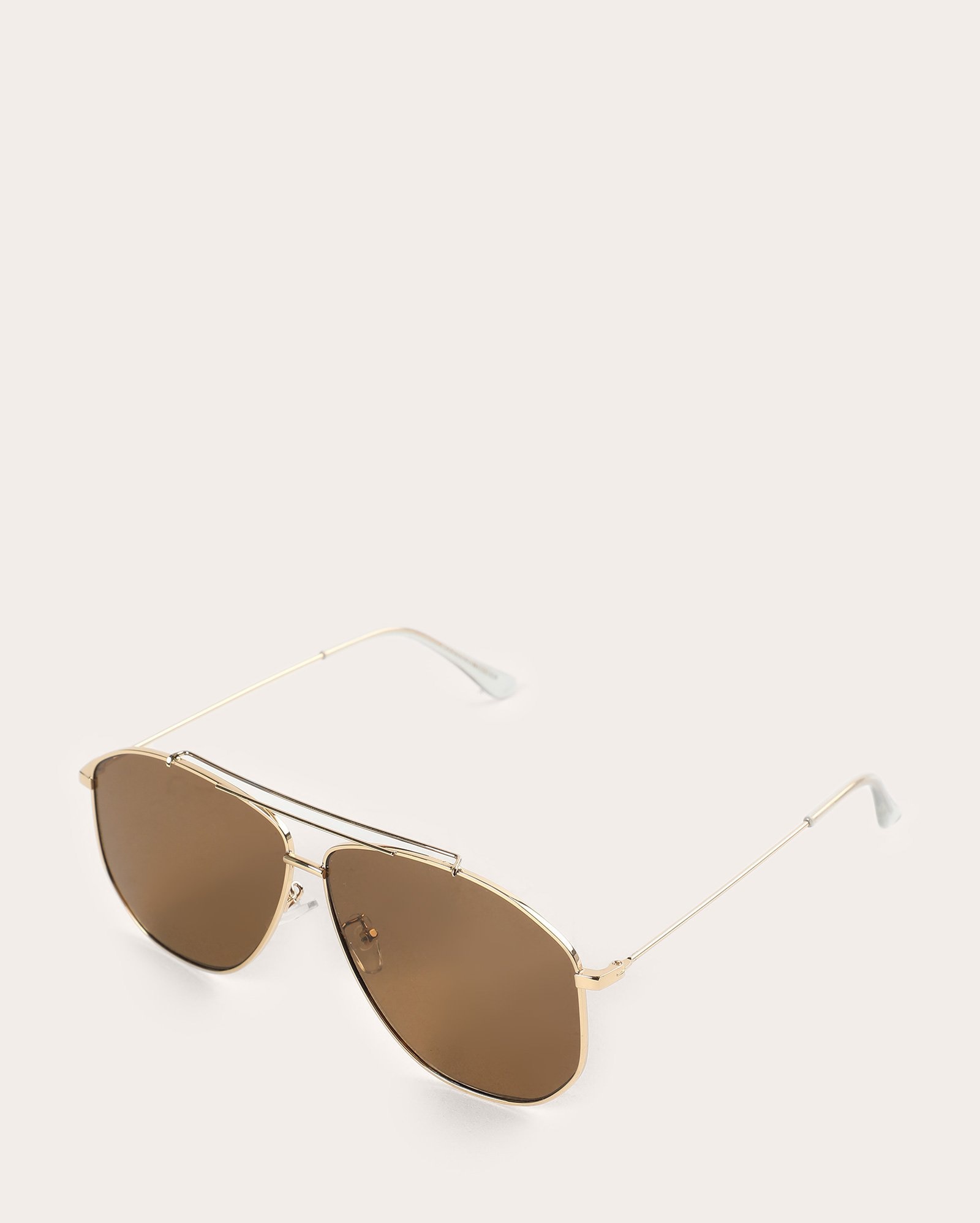Óculos de sol feminino aviador em metal dourado