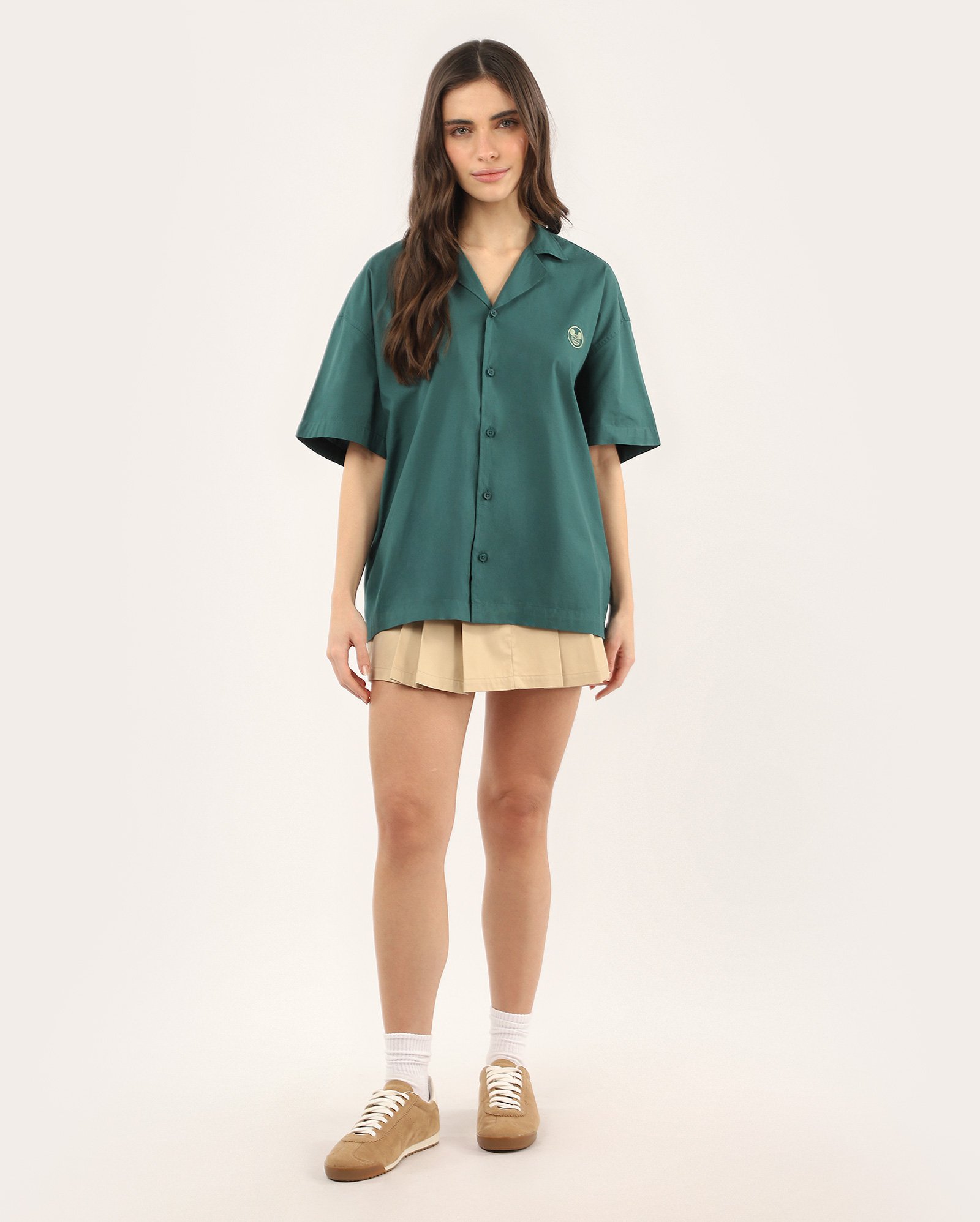 Camisa feminina manga curta Mickey Crew - Verde | FANLAB