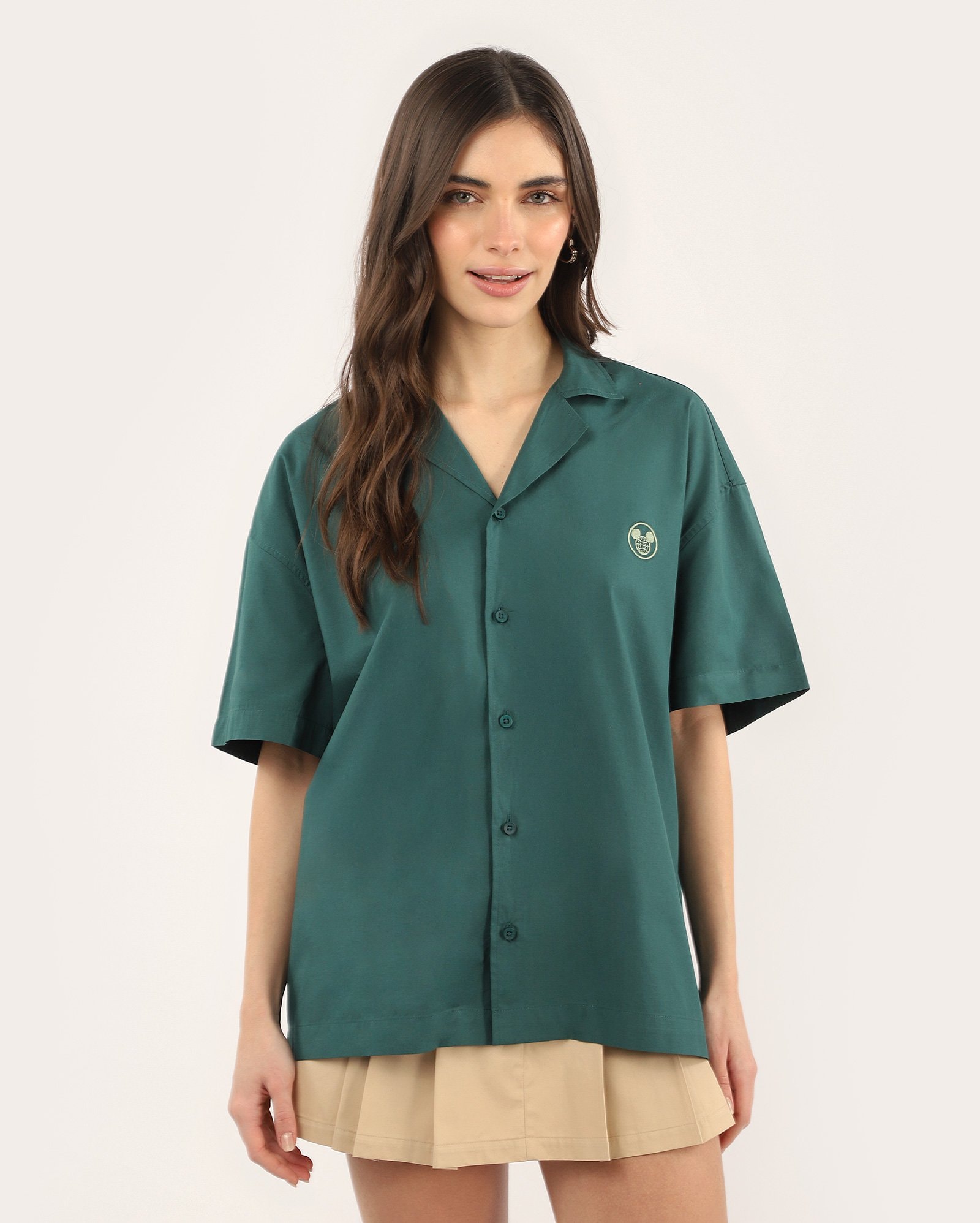 Camisa feminina manga curta Mickey Crew - Verde | FANLAB