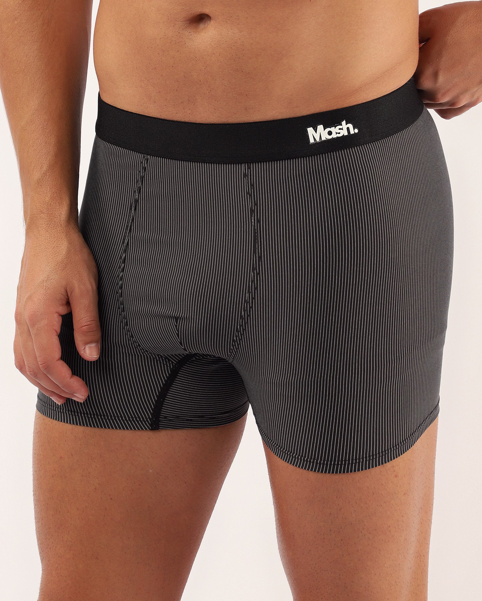 Cueca boxer listrada preta | Mash