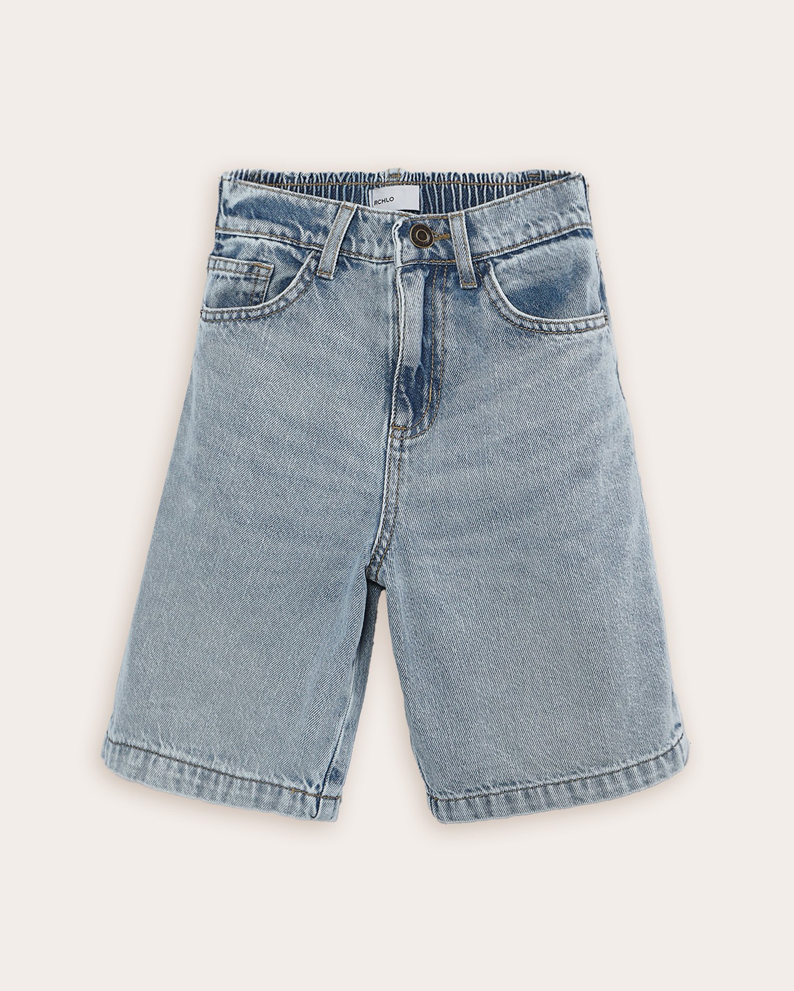 Bermuda jeans infantil reta skater 4-10A - denim médio