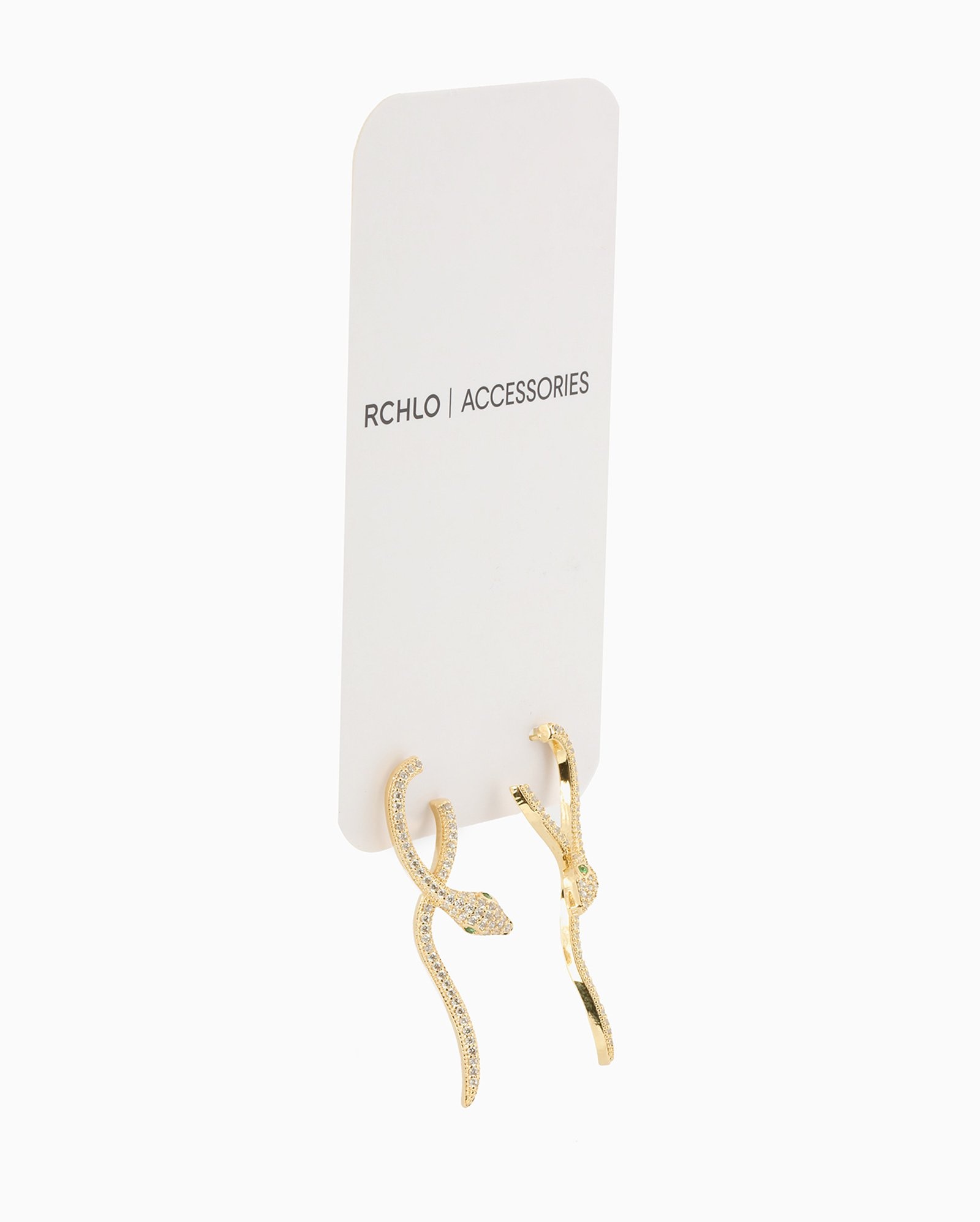 Brinco feminino cobra strass dourado