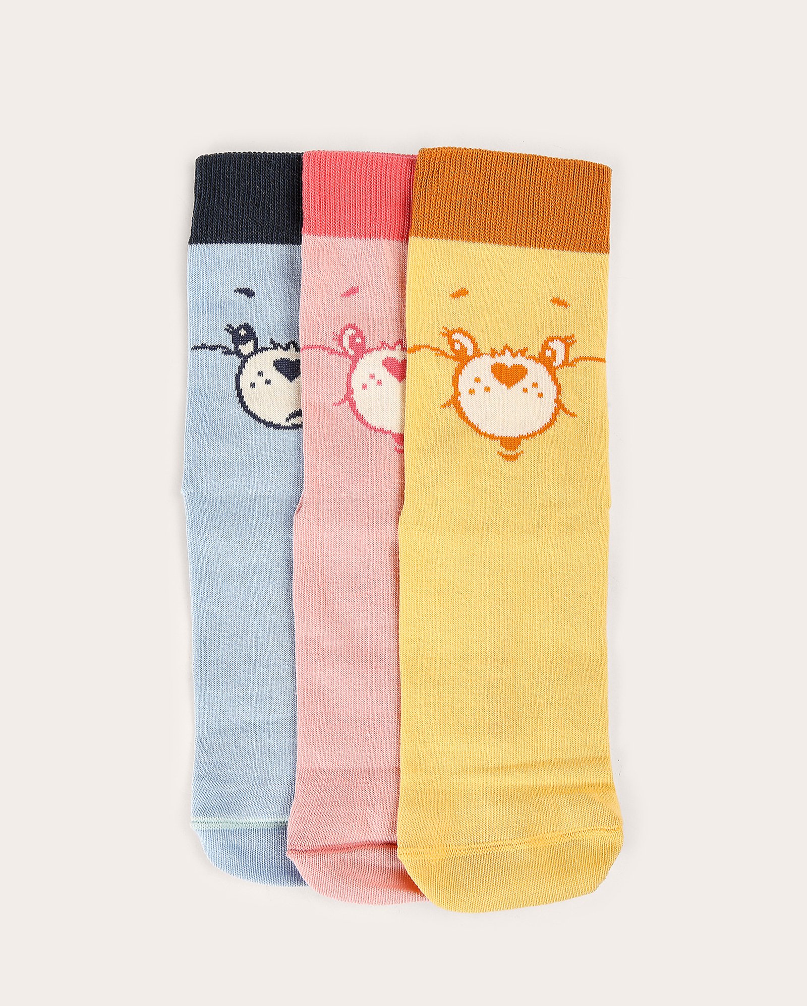 Kit meia masculina 3 pares cano médio personagens multicor | Ursinhos Carinhosos