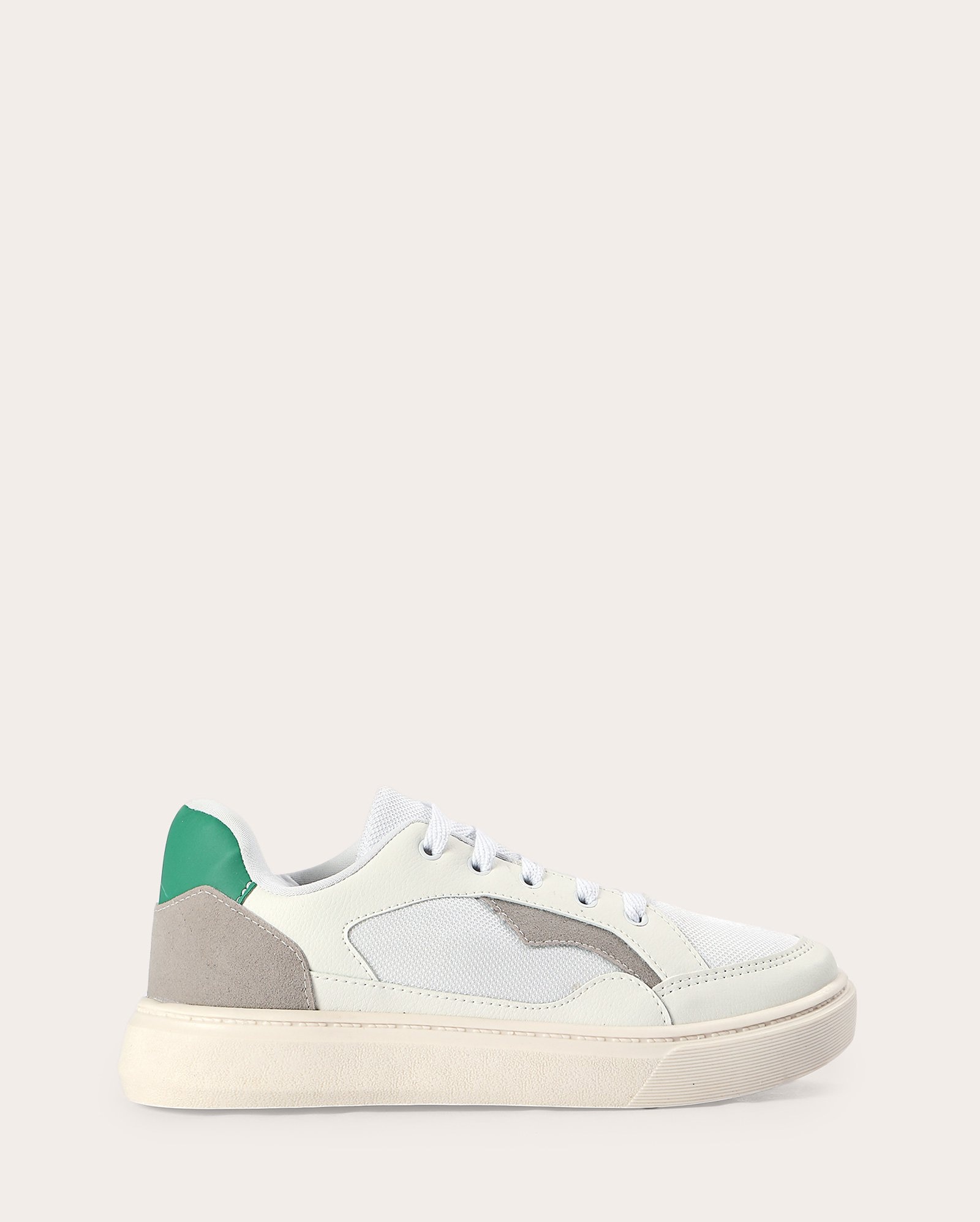 Tênis juvenil casual com recortes street - branco