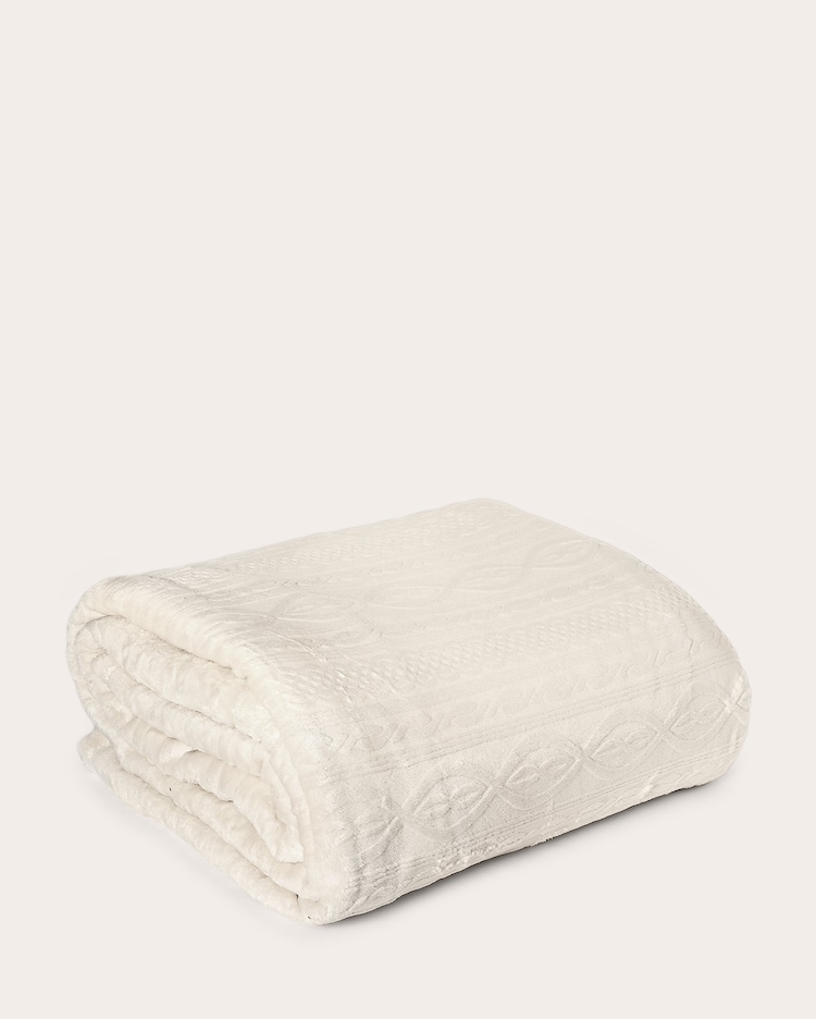 Manta Queen em Fleece Microfibra Trentino Off-white