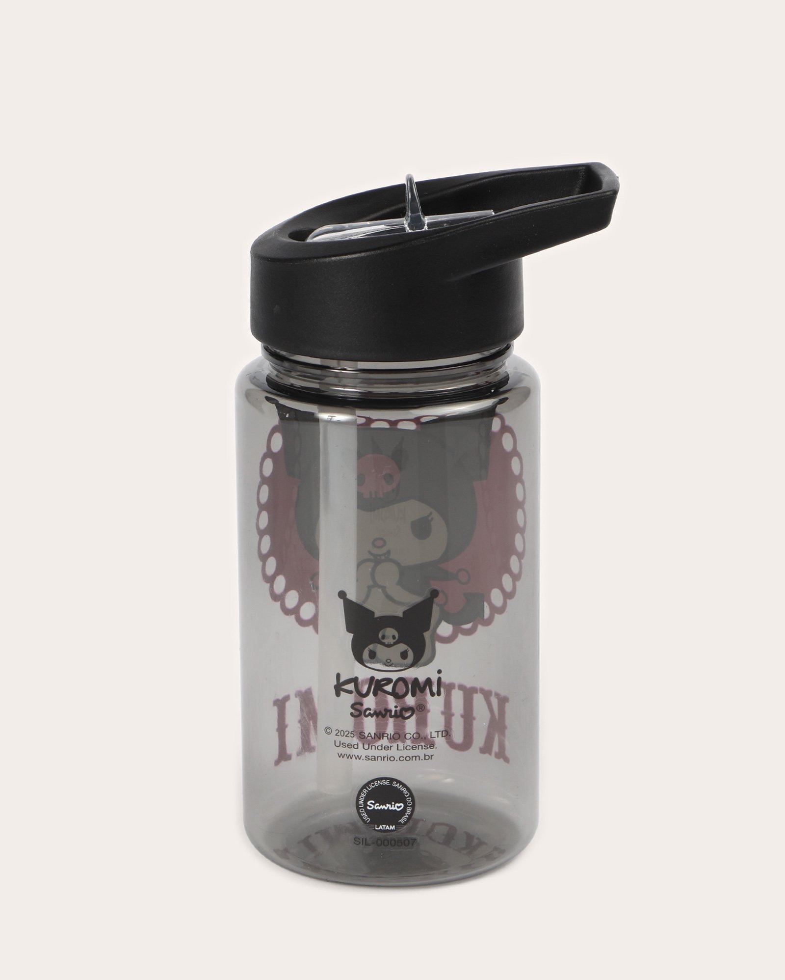 Garrafa plástica squeeze Kuromi 450ml preta | Sanrio