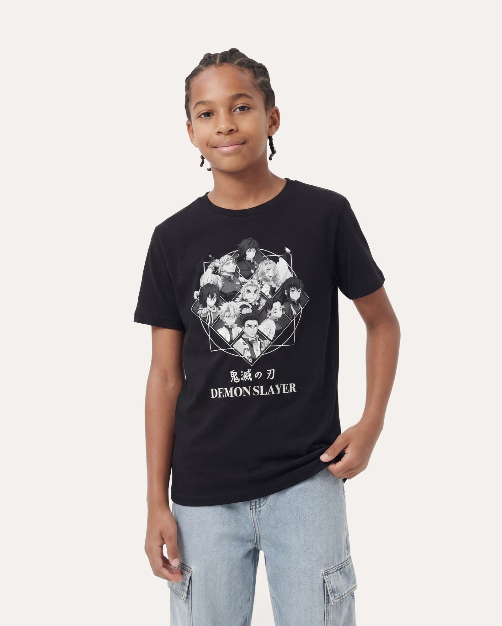 Camiseta juvenil Hashiras regular - preta | Demon Slayer