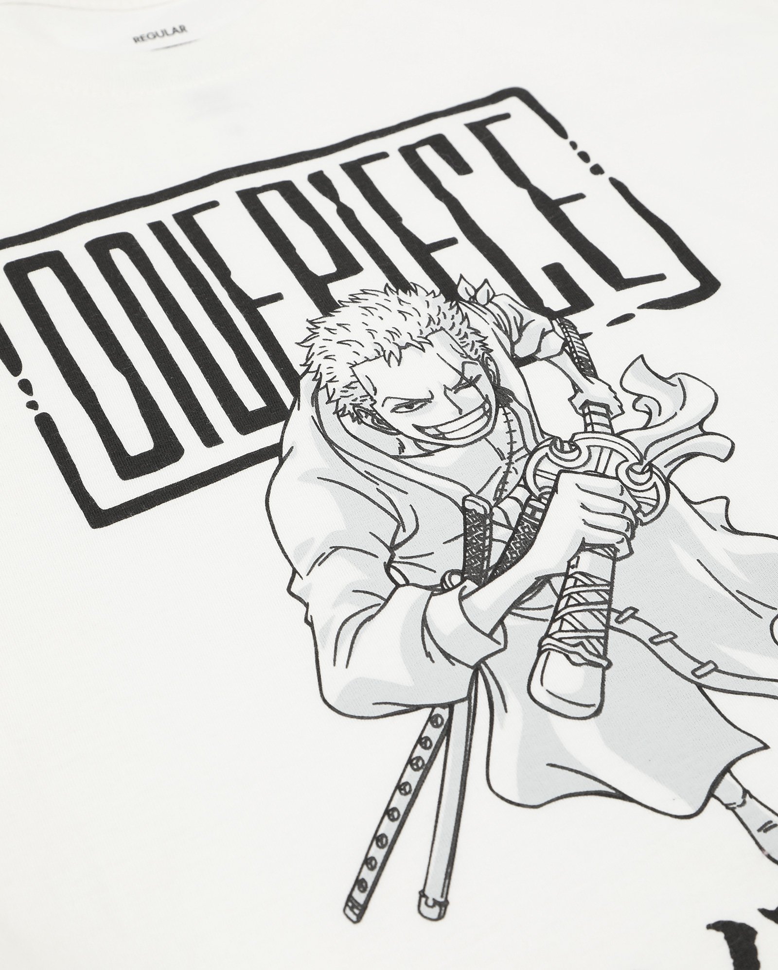 Camiseta juvenil regular Roronoa Zoro - off-white | One Piece