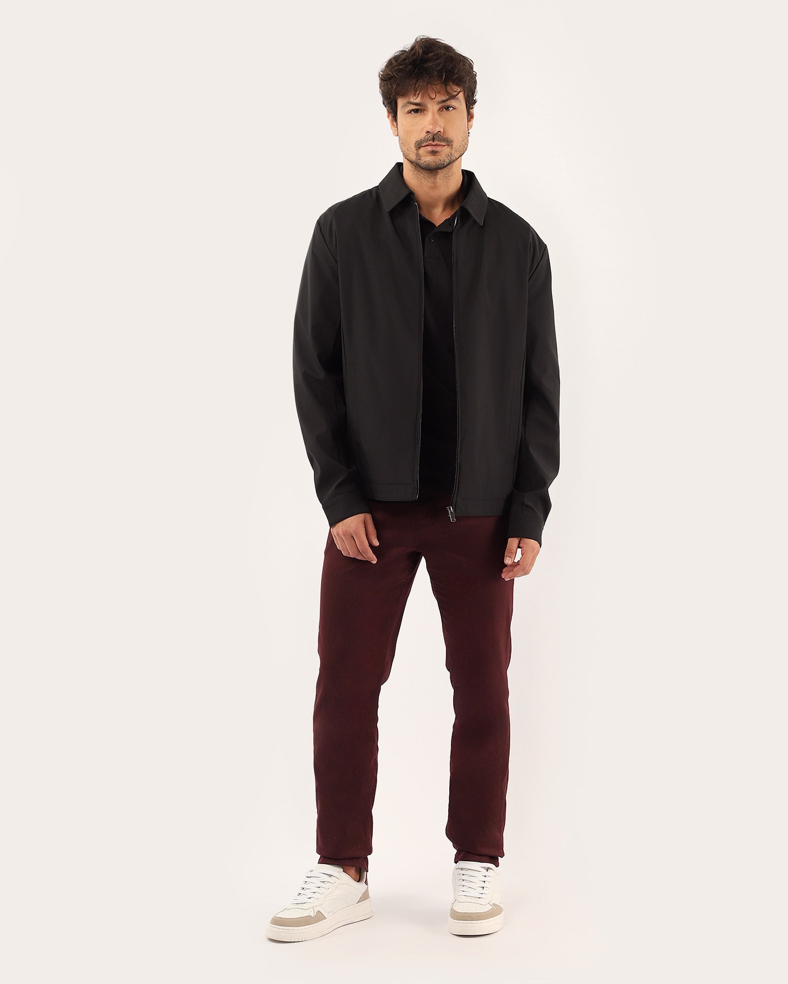 Calça sarja masculina slim vinho | Pool Jeans