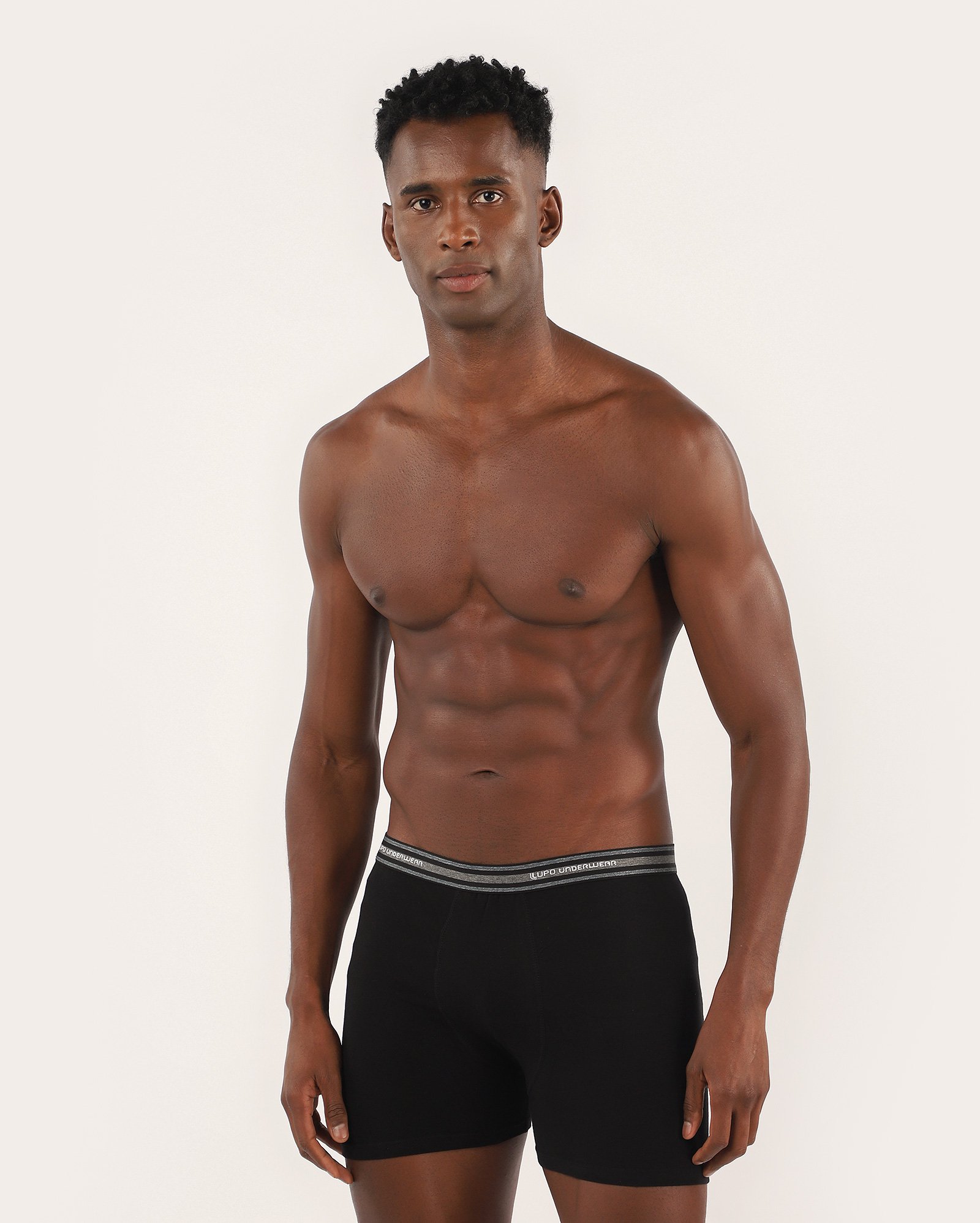 Cueca boxer lisa - preta | Lupo