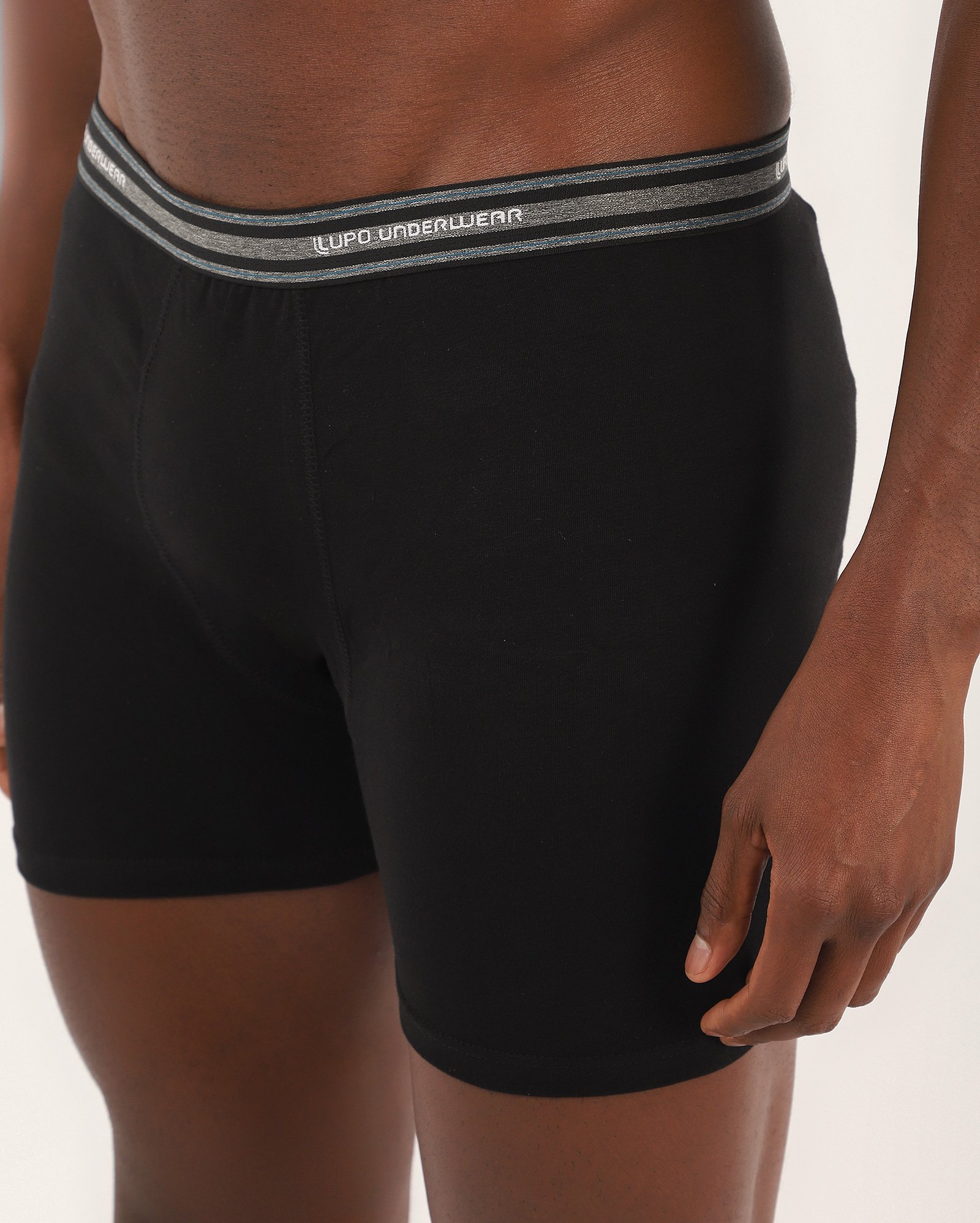 Cueca boxer lisa - preta | Lupo