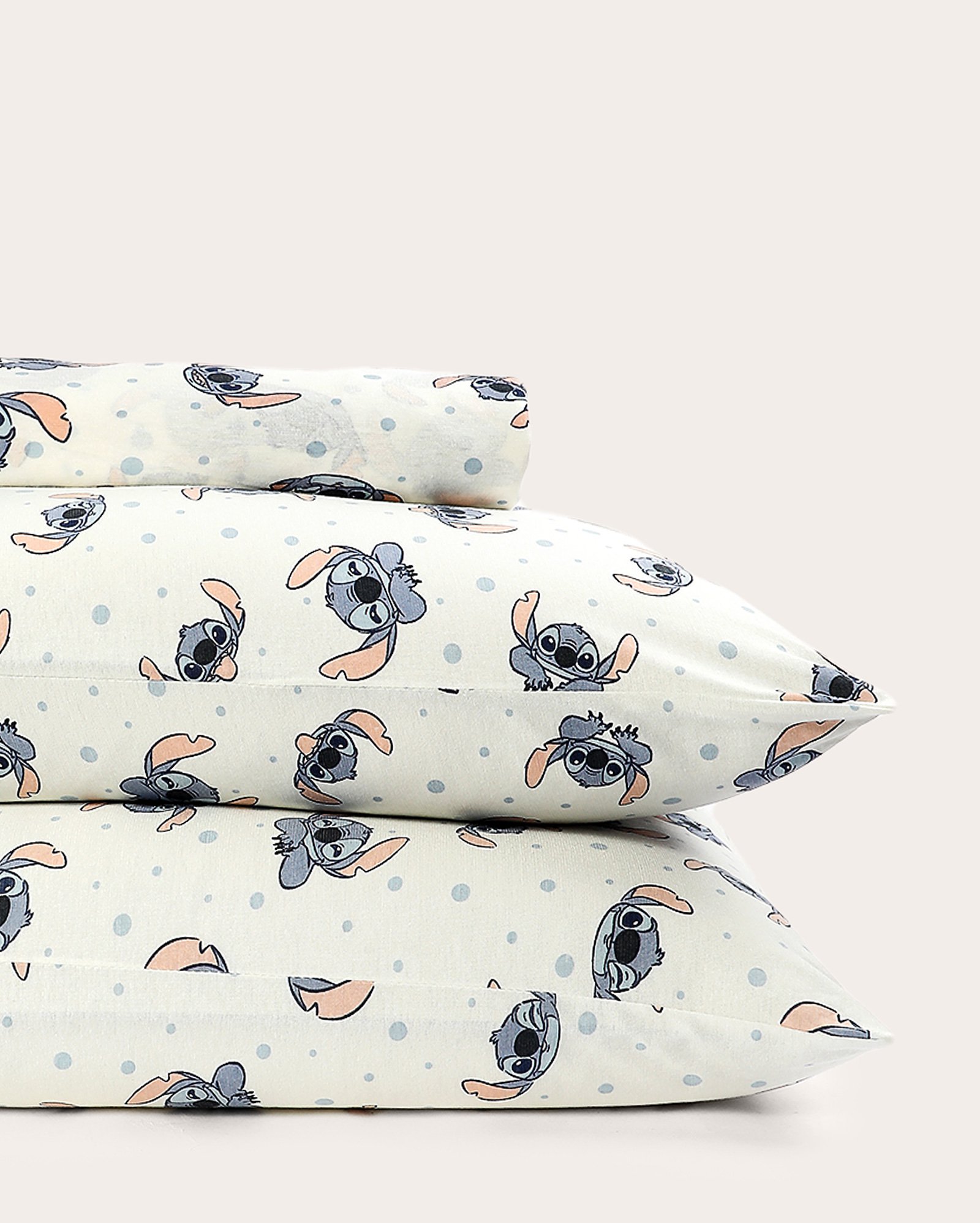 Jogo de cama casal 3 peças malha soft Stitch branco | Disney