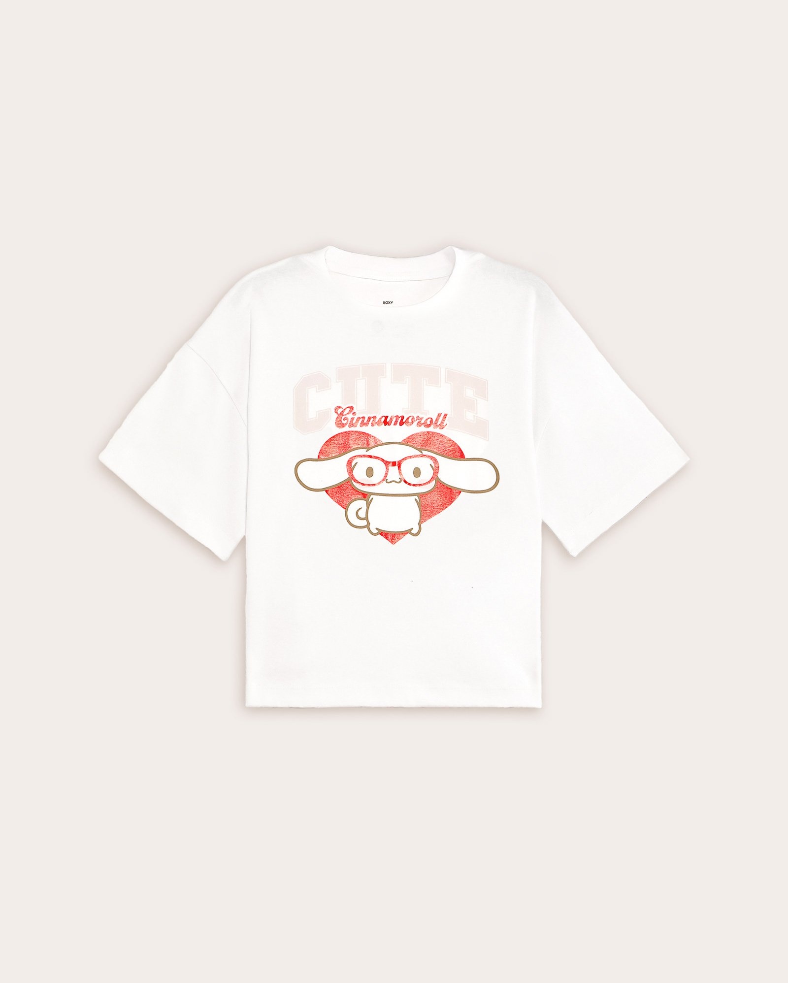 Camiseta juvenil boxy Cinnamoroll - branca |  Sanrio