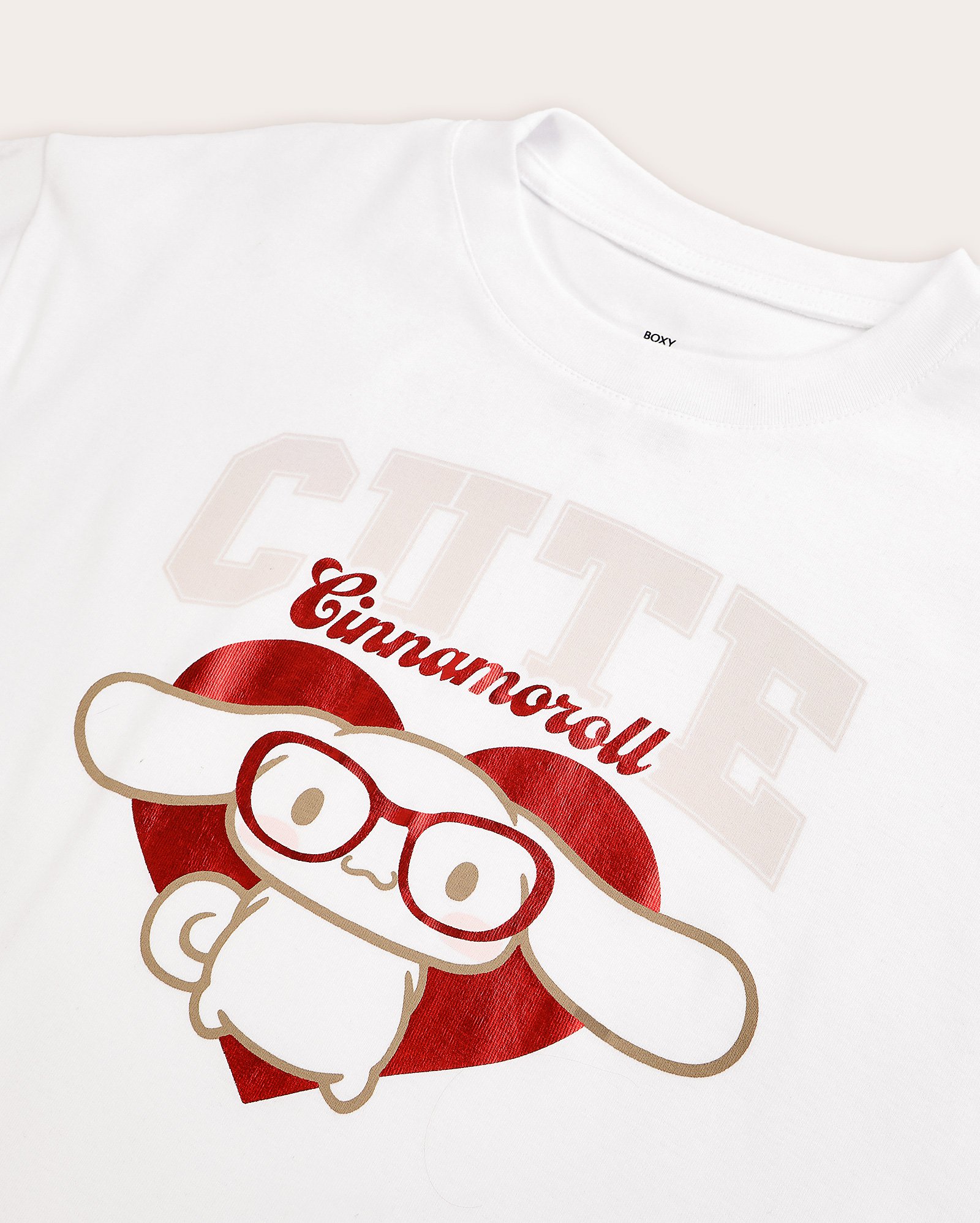 Camiseta juvenil boxy Cinnamoroll - branca |  Sanrio