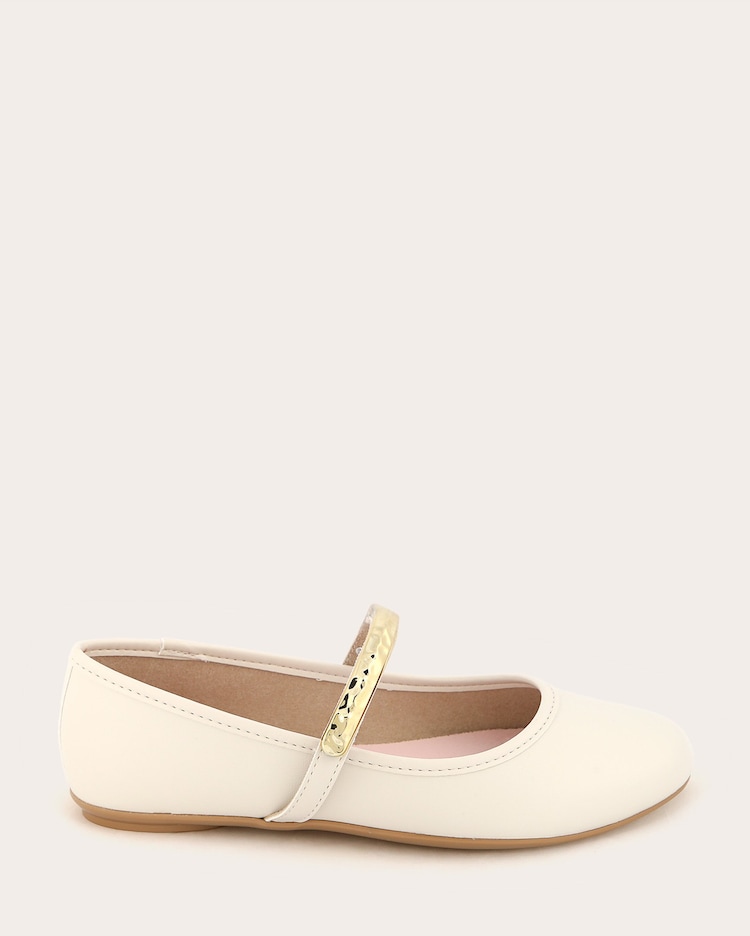 Riachuelo Sapatilha infantil com aplicação metálica bege Molekinha