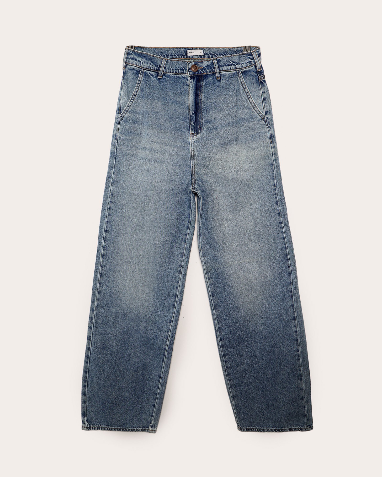 Calça jeans juvenil skater chino estonada - denim médio