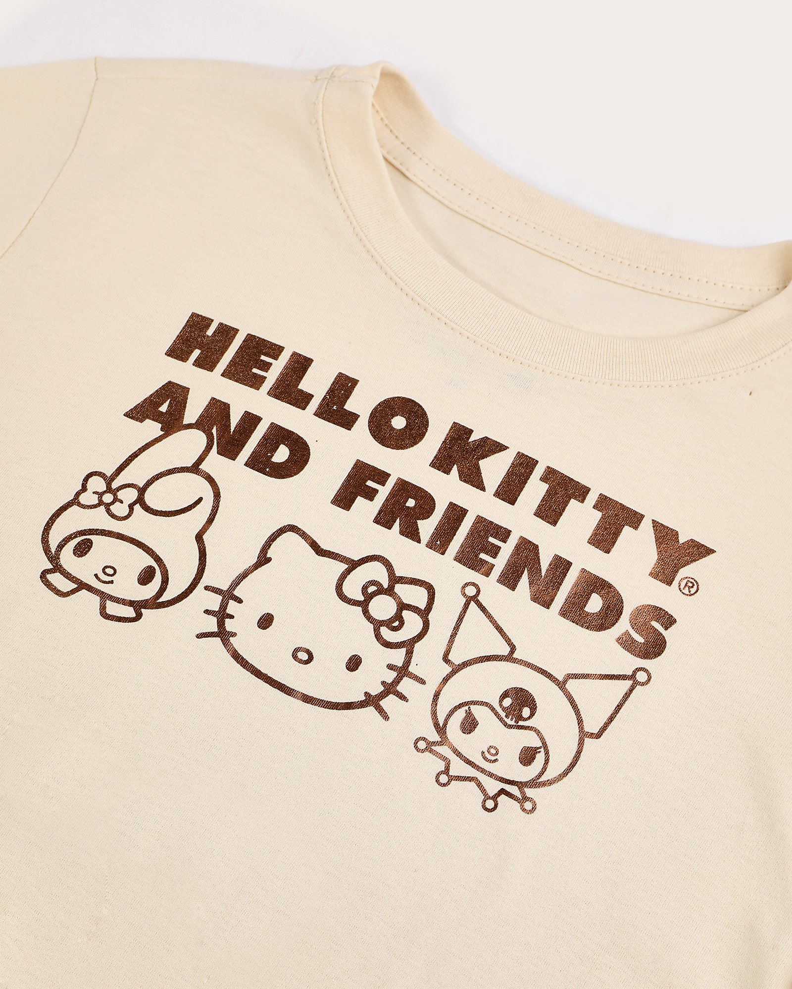 Camiseta juvenil regular Hello Kitty e amigas - bege | Sanrio