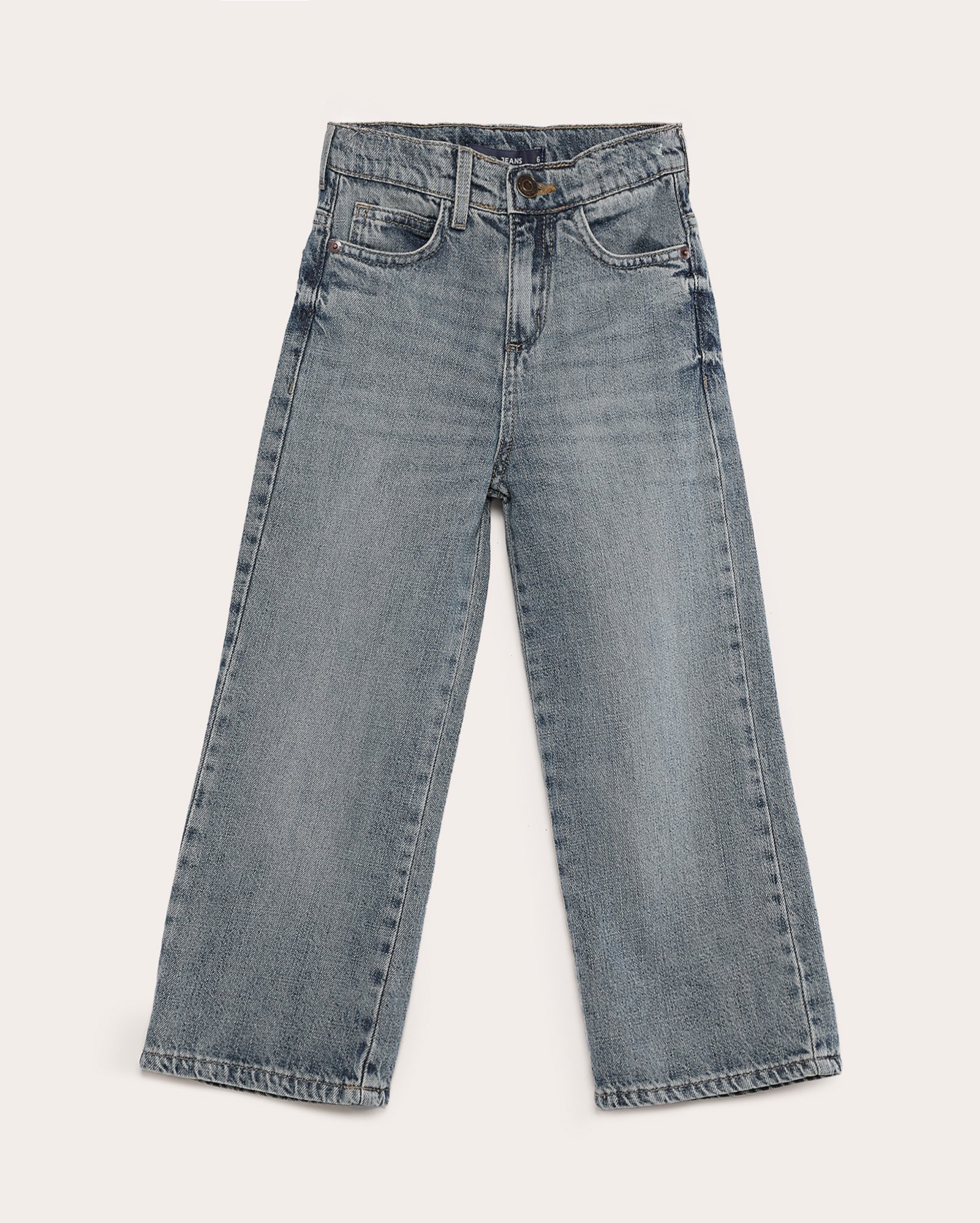 Calça jeans infantil reta estonada 4-10A - denim médio