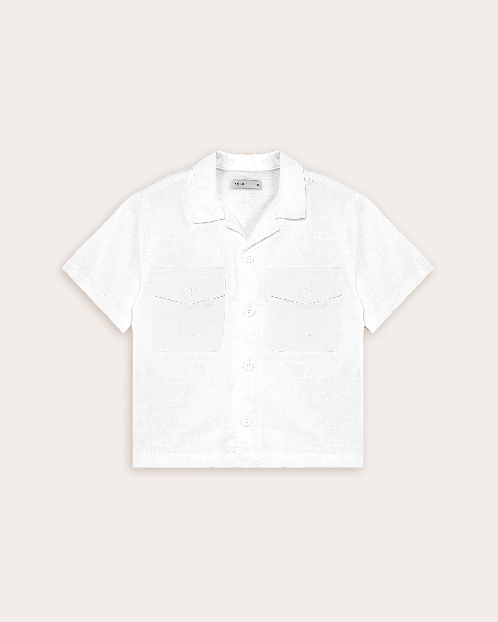 Camisa sarja infantil com bolsos cargo 4-10A - off-white