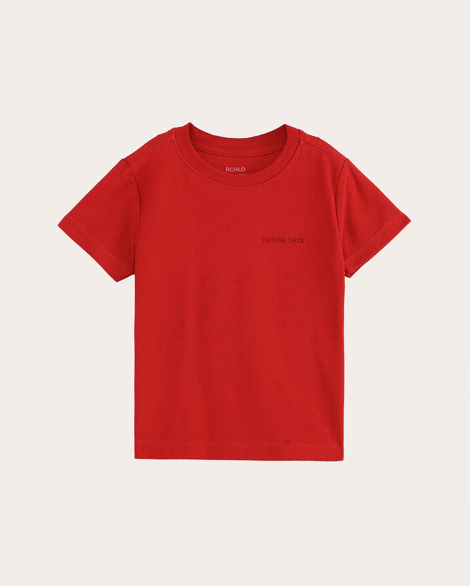 Camiseta infantil regular piquet future days 1-4A - Vermelho