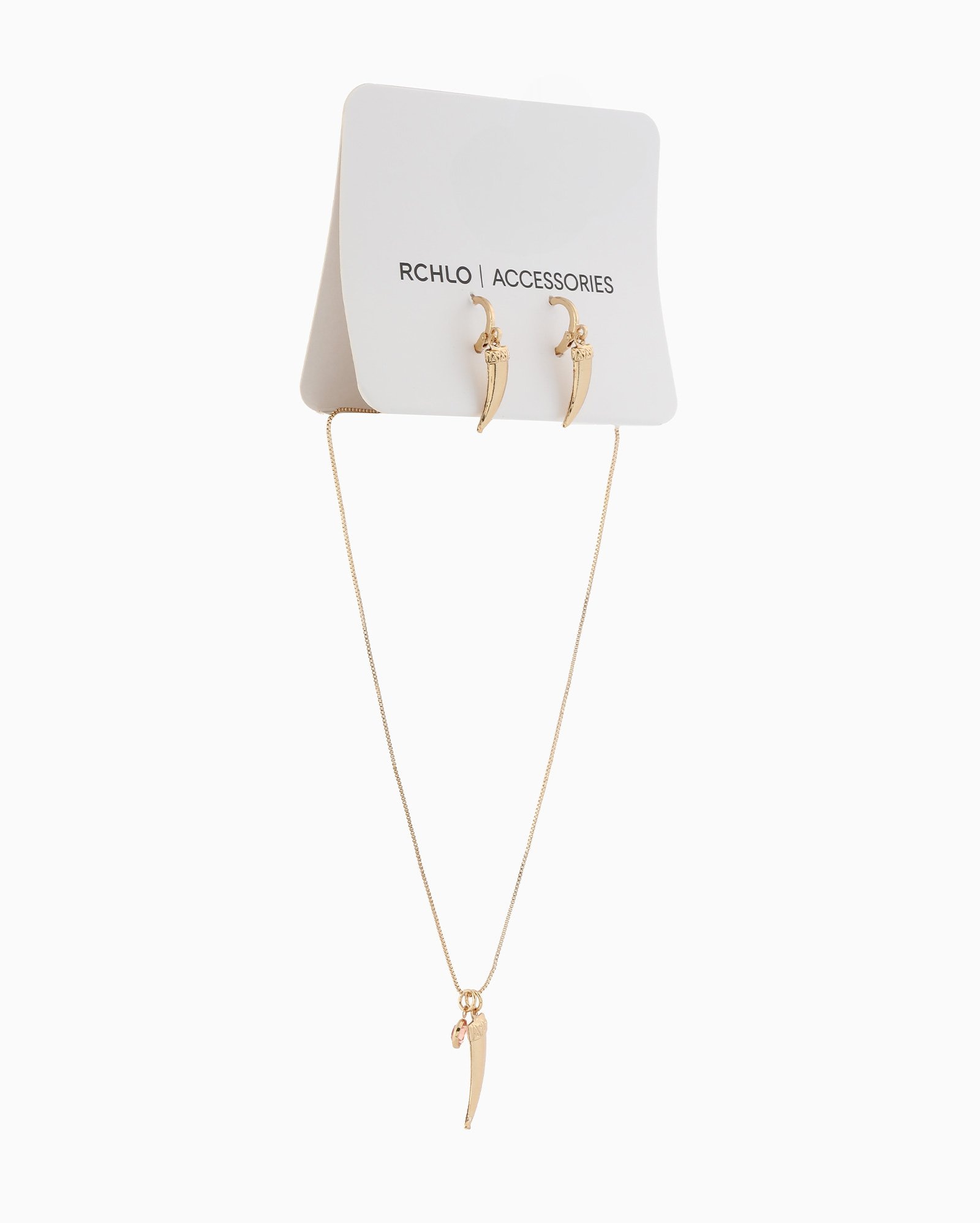 Kit colar e brinco feminino pingente e strass dourado | Accessori