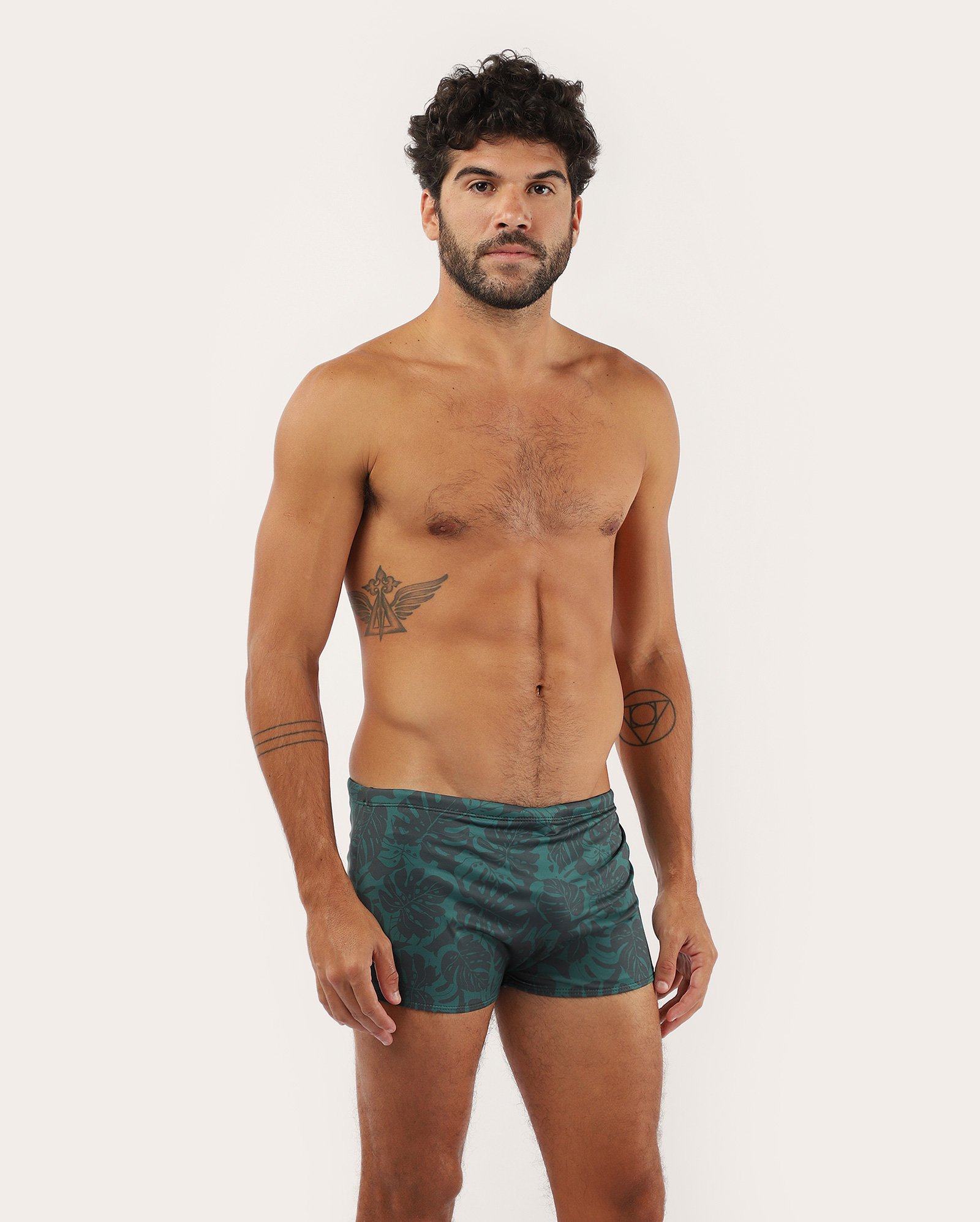 Sunga boxer com poliamida costela de adão verde