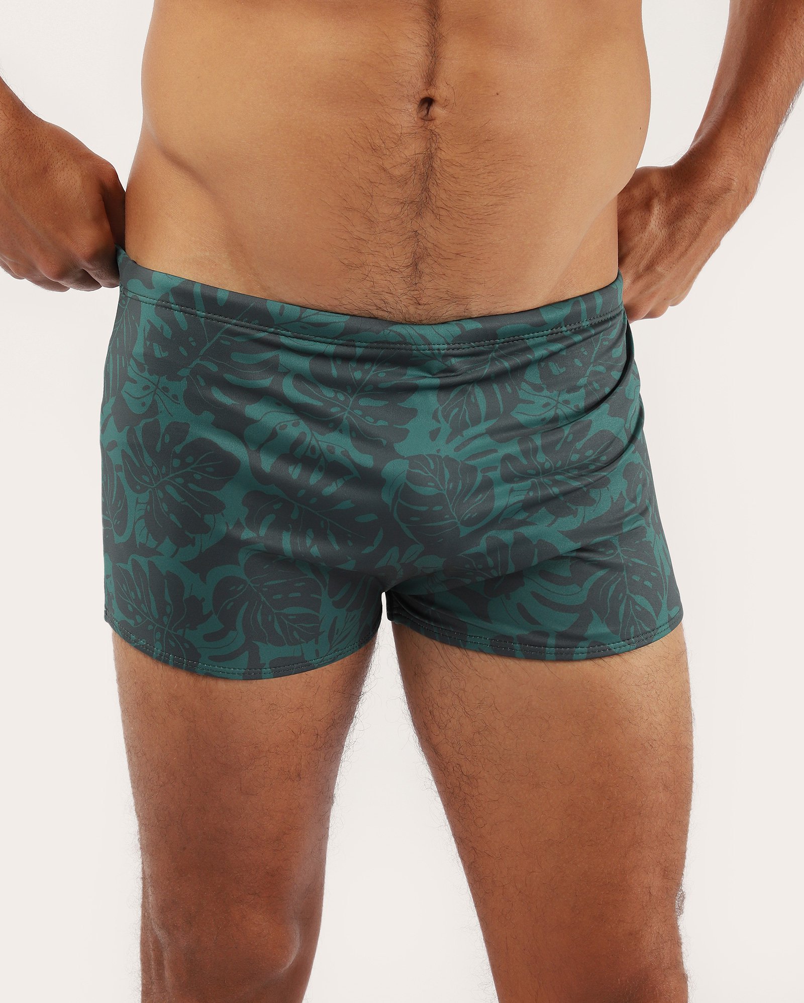 Sunga boxer com poliamida costela de adão verde