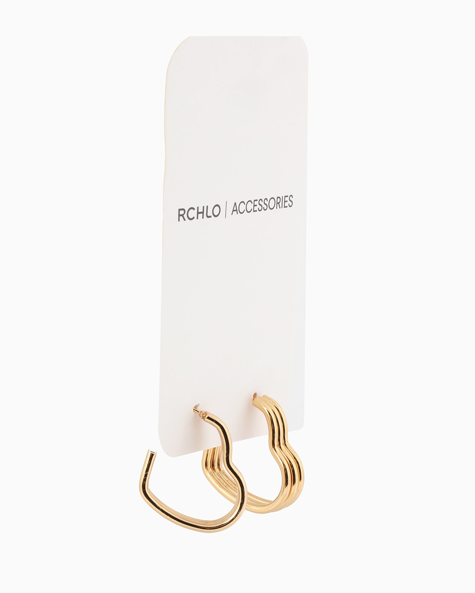 Brinco feminino fios coração dourado