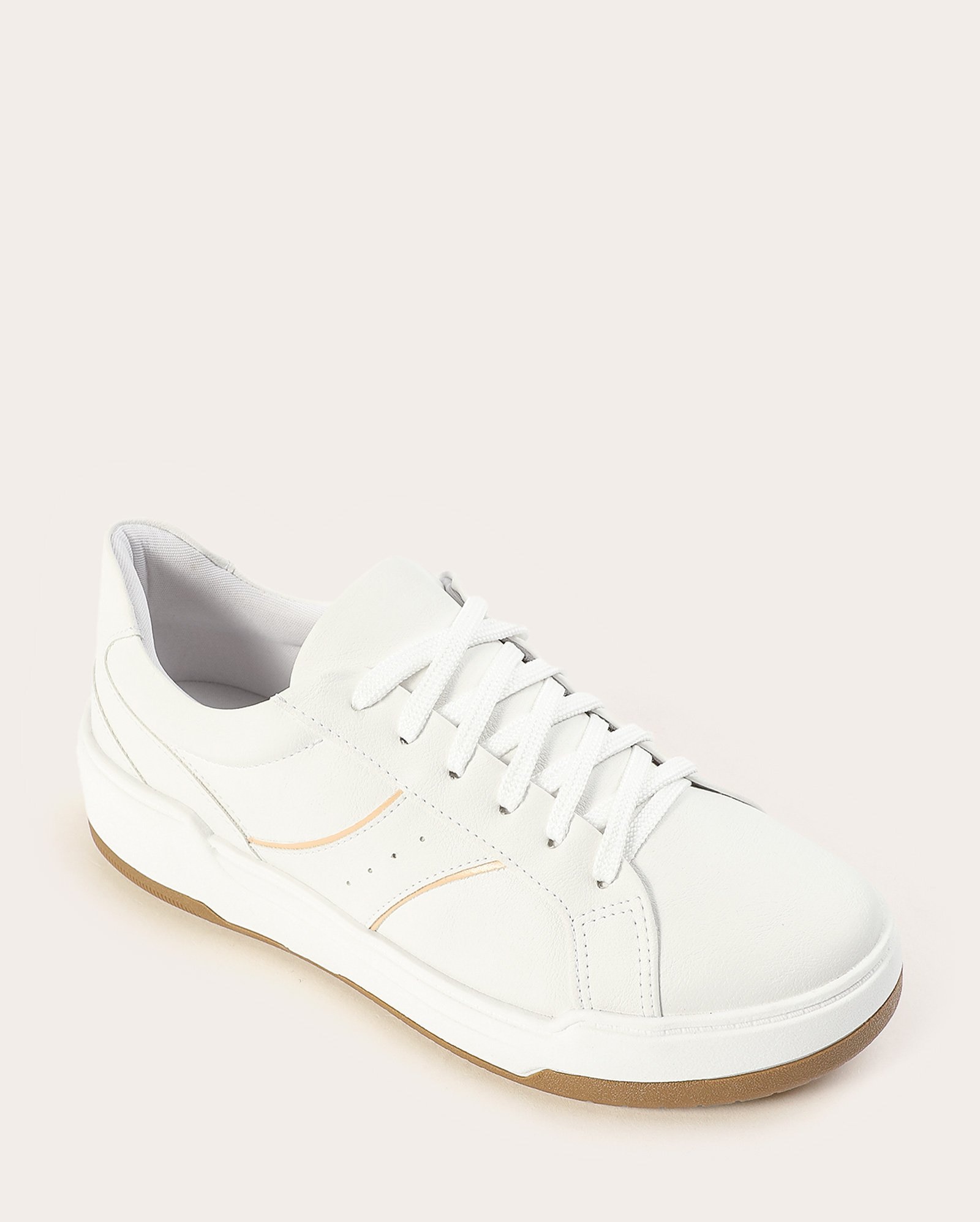 Tênis feminino flatform com recortes branco
