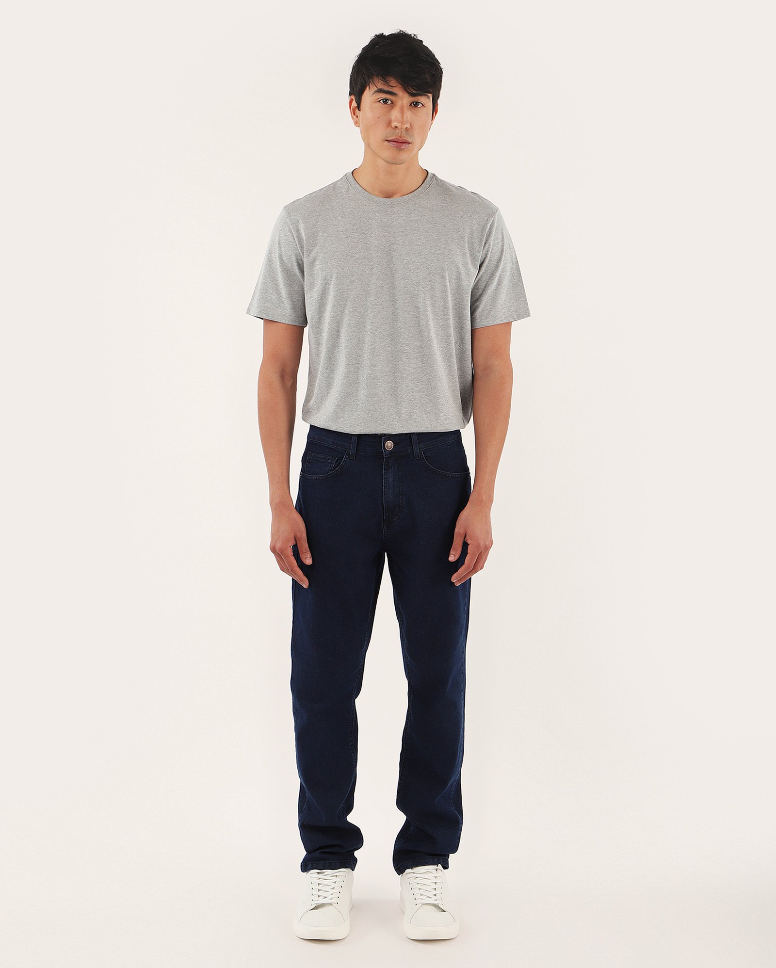 Calça jeans masculina slim com bolsos denim escuro | Pool Jeans