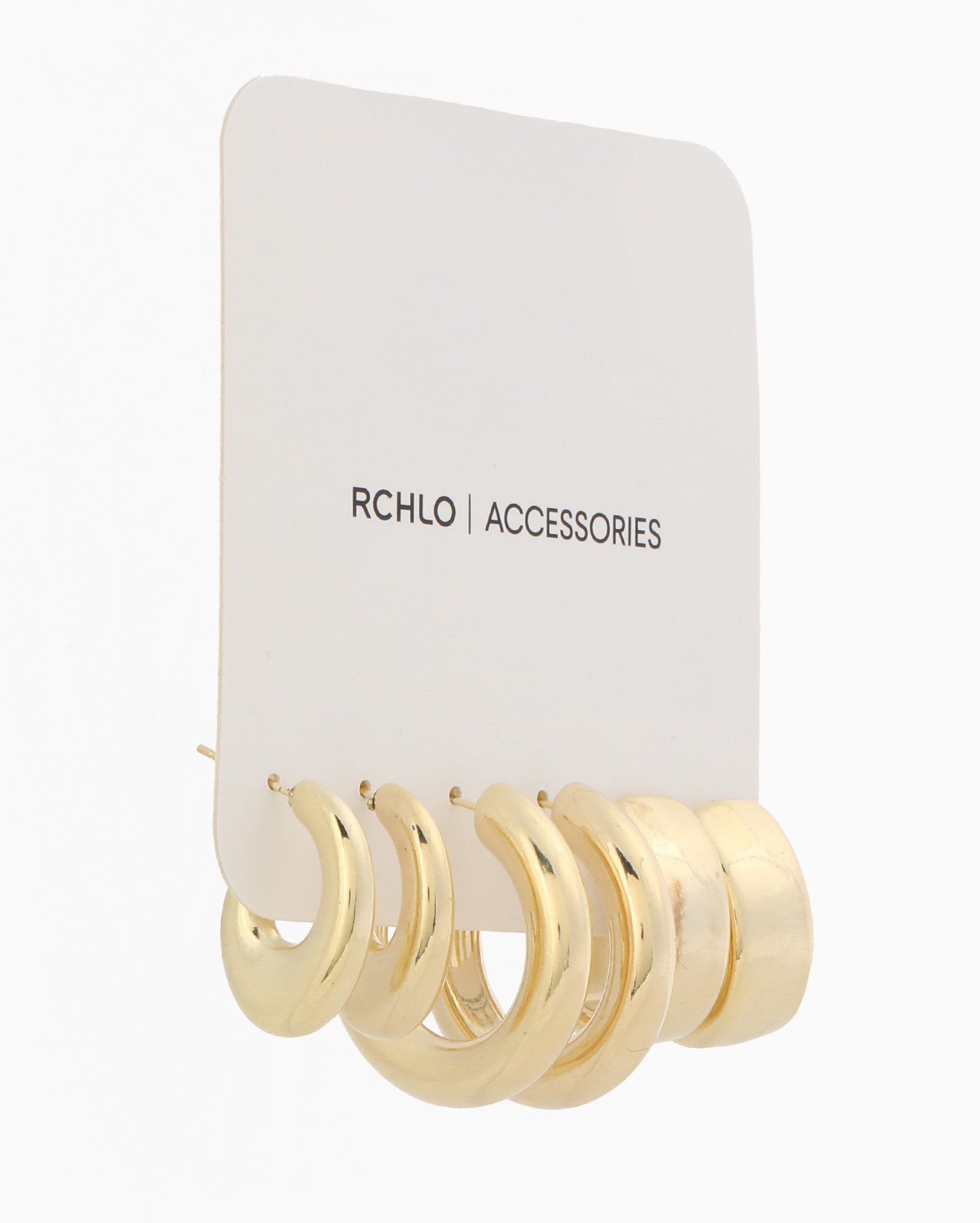 Kit brinco feminino 3 pares argolas - dourado