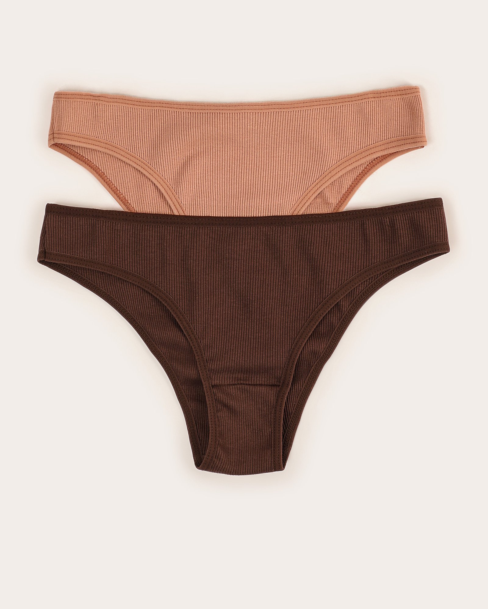 kit calcinha biquíni 2 peças ribana algodão - Multicor