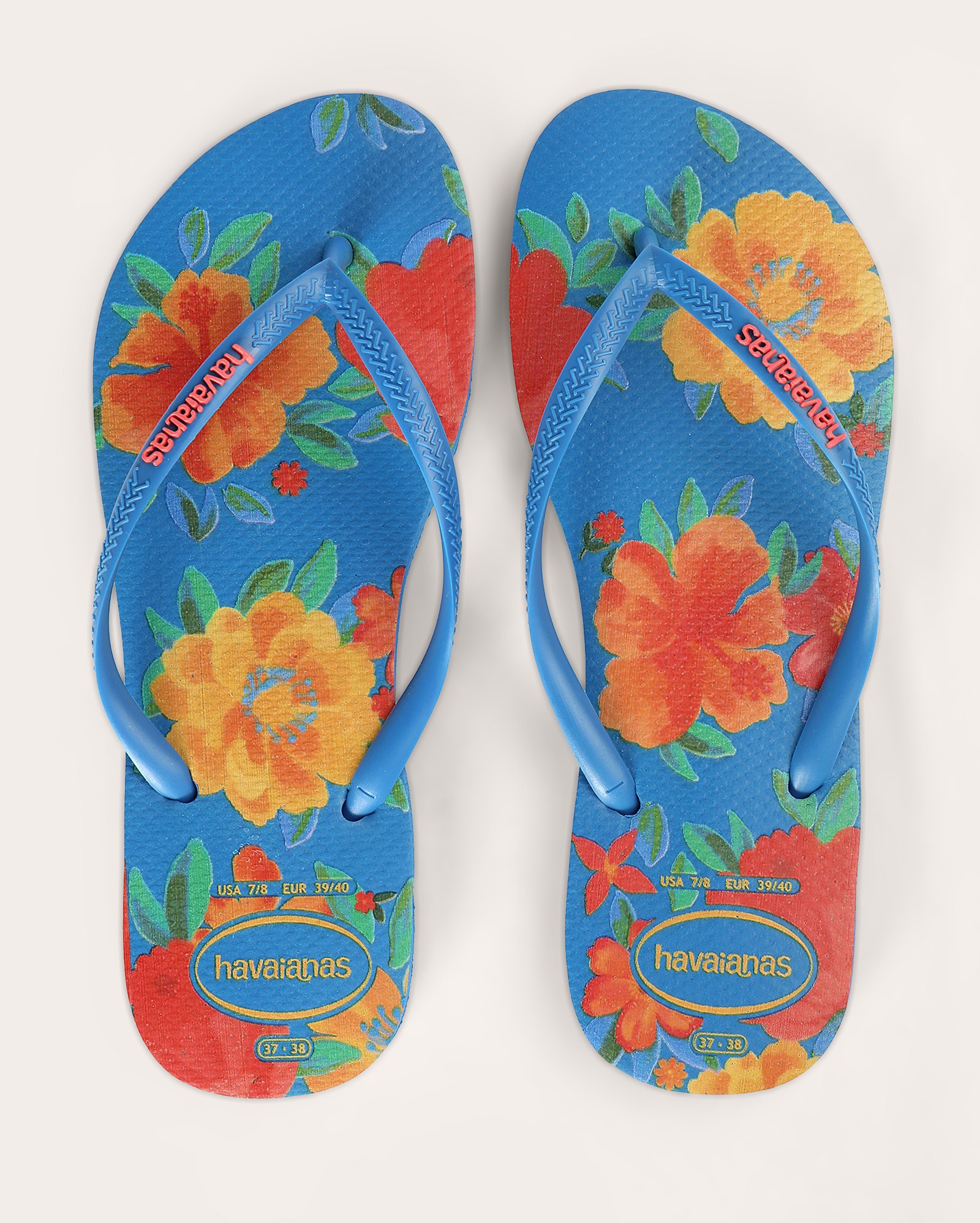 Chinelo Feminino Estampado Floral Azul | Havaianas