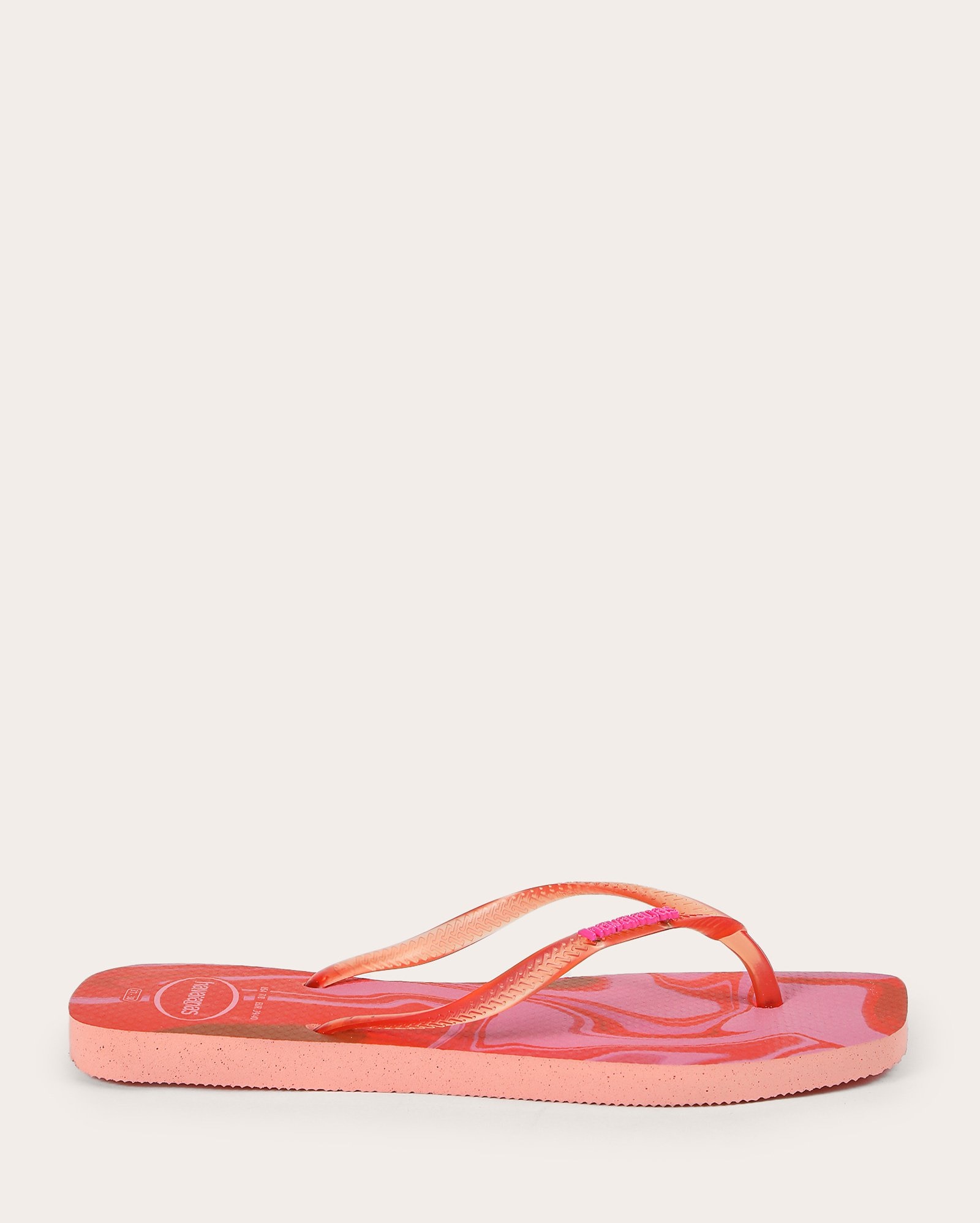 Chinelo feminino Slim Square abstrato vermelho | Havaianas