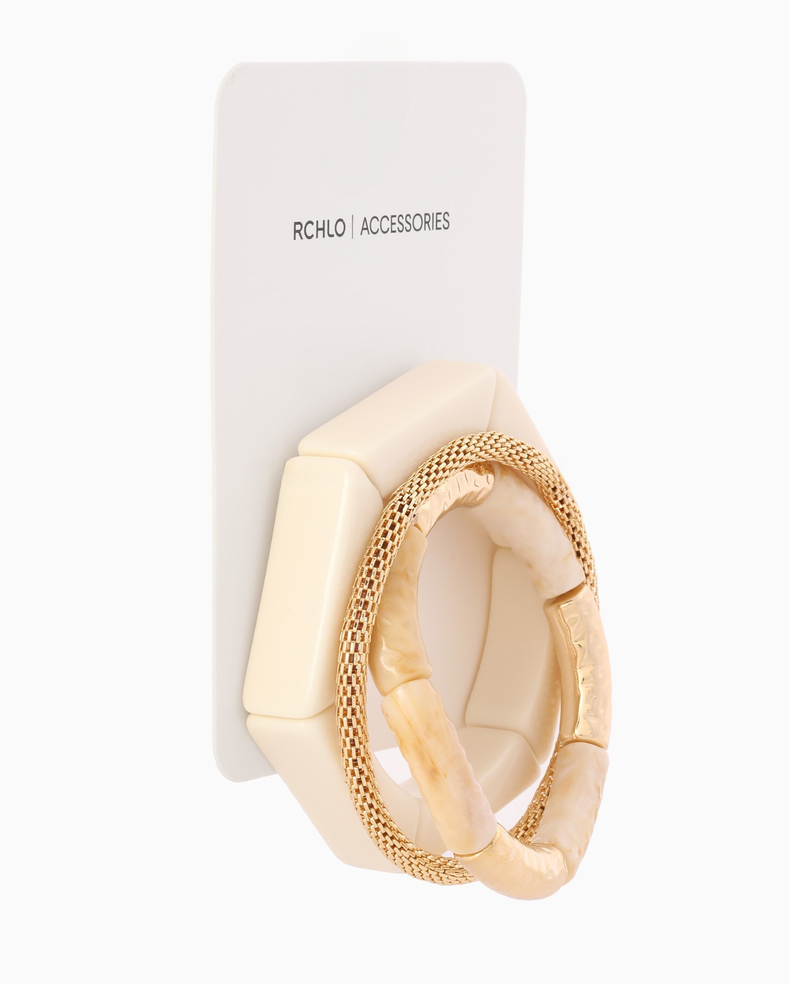Kit bracelete feminino 3 peças em resina e metal - multicor