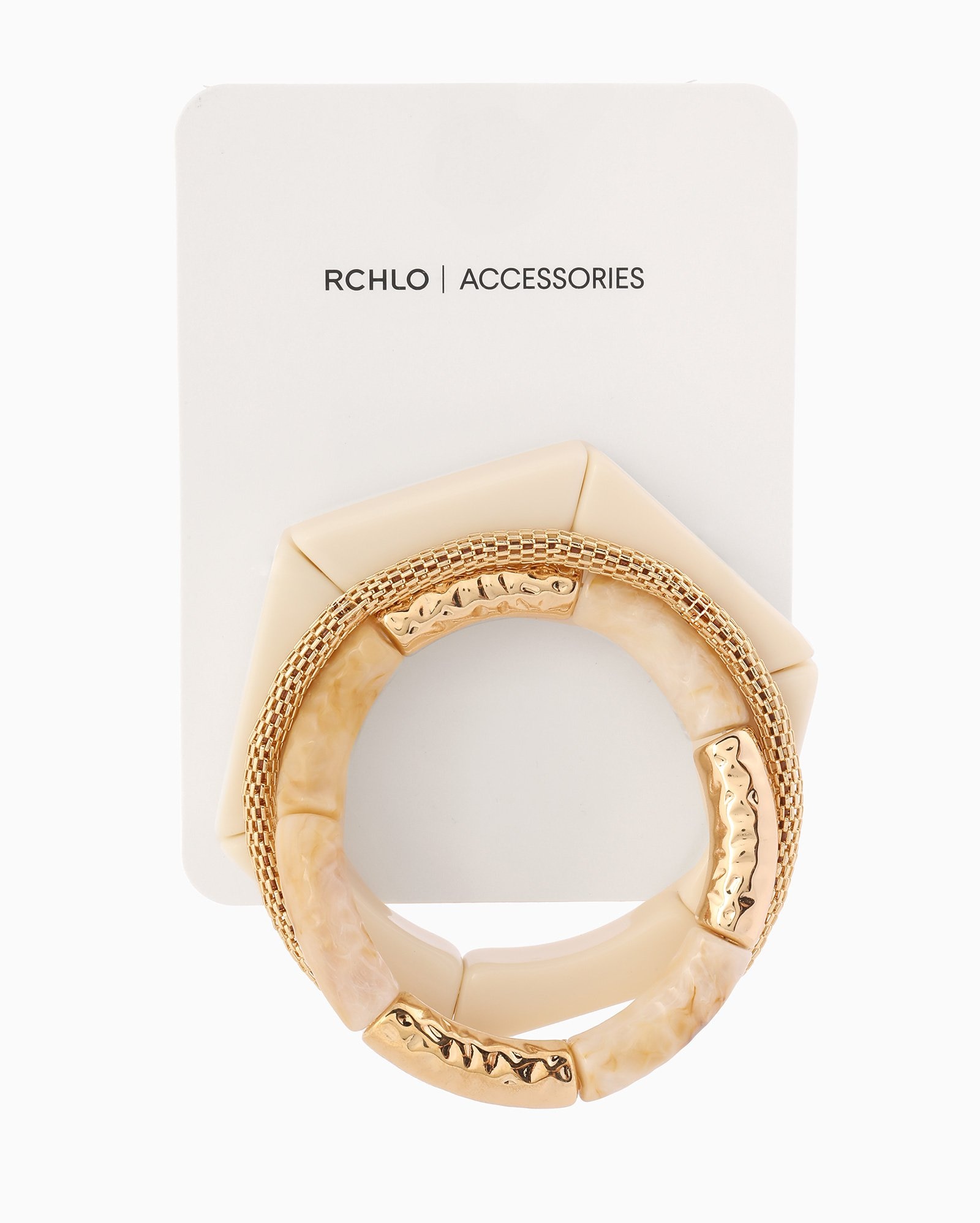 Kit bracelete feminino 3 peças em resina e metal - multicor
