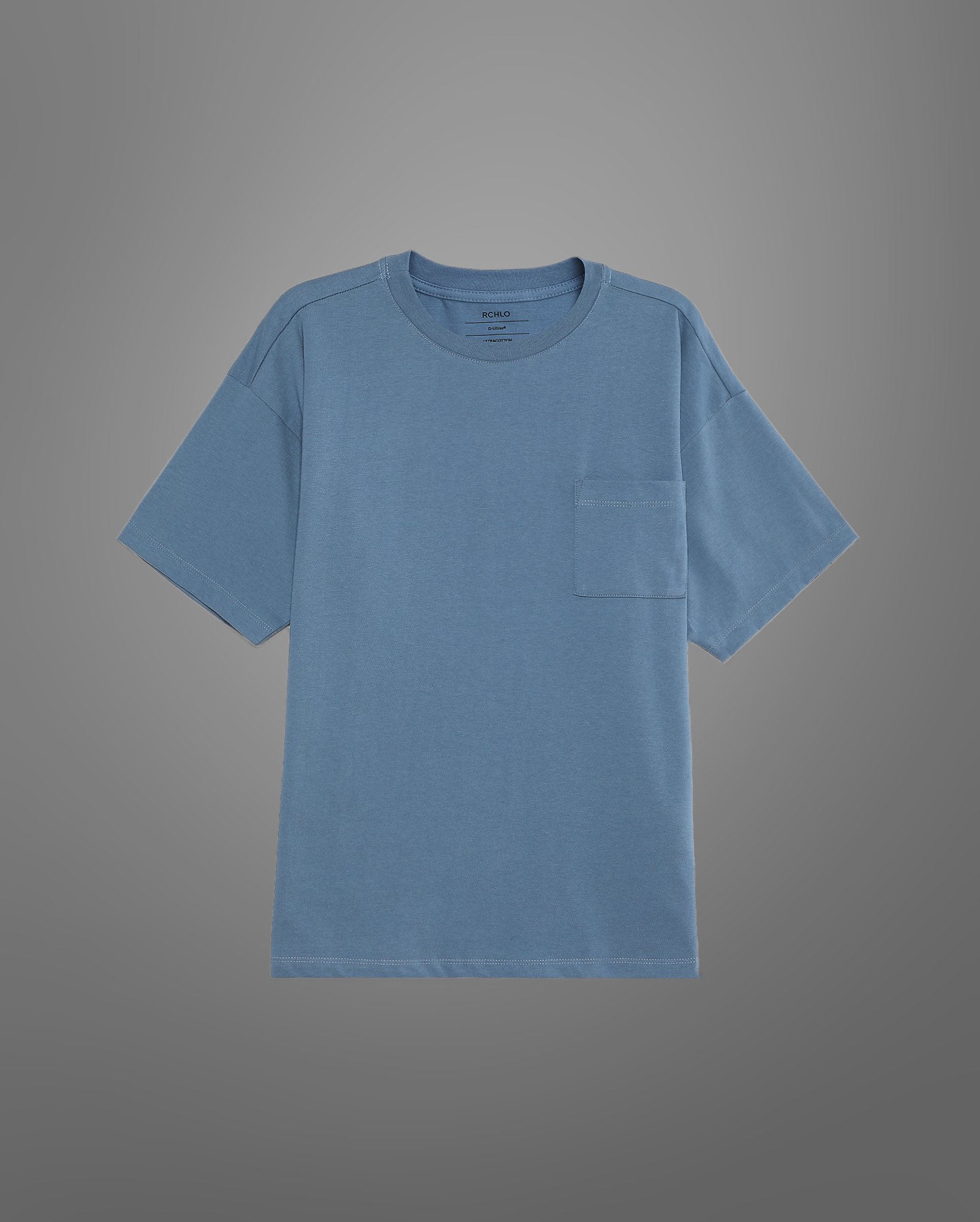 Camiseta juvenil oversized UltraCotton com bolso - azul