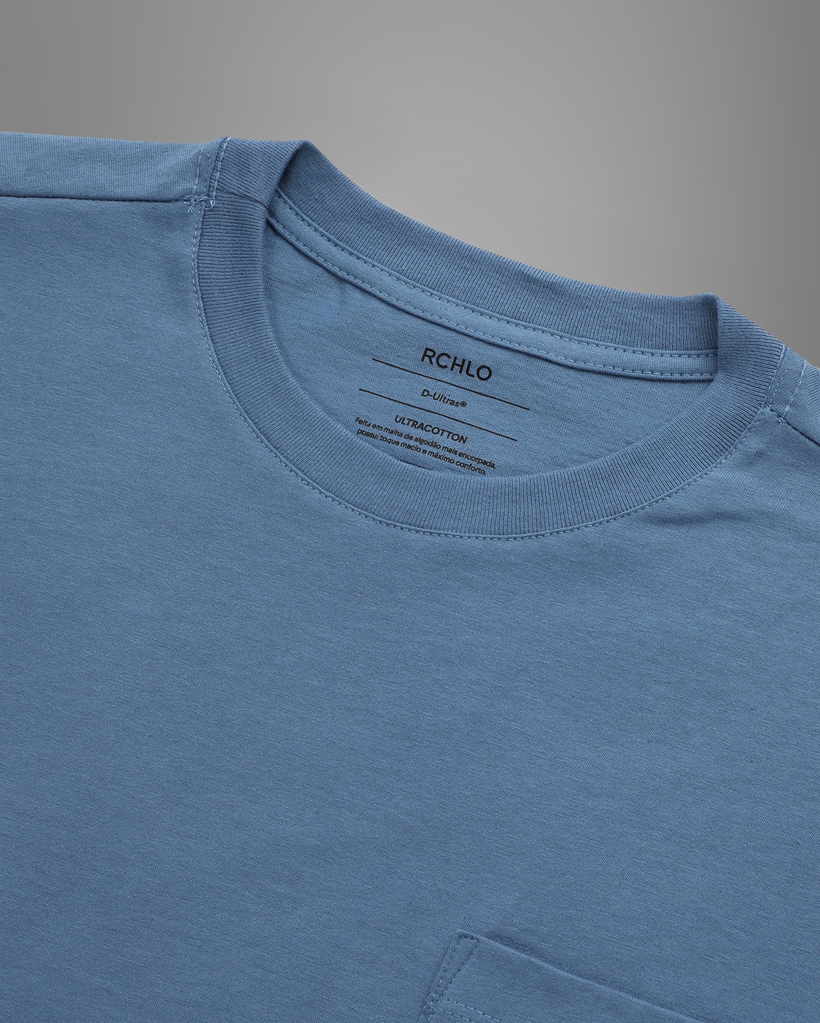 Camiseta juvenil oversized UltraCotton com bolso - azul — foto 2