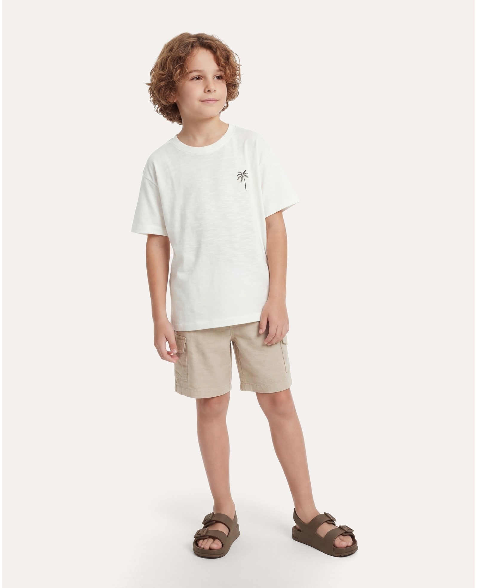 Camiseta infantil estampa tropical 4-10A - branca